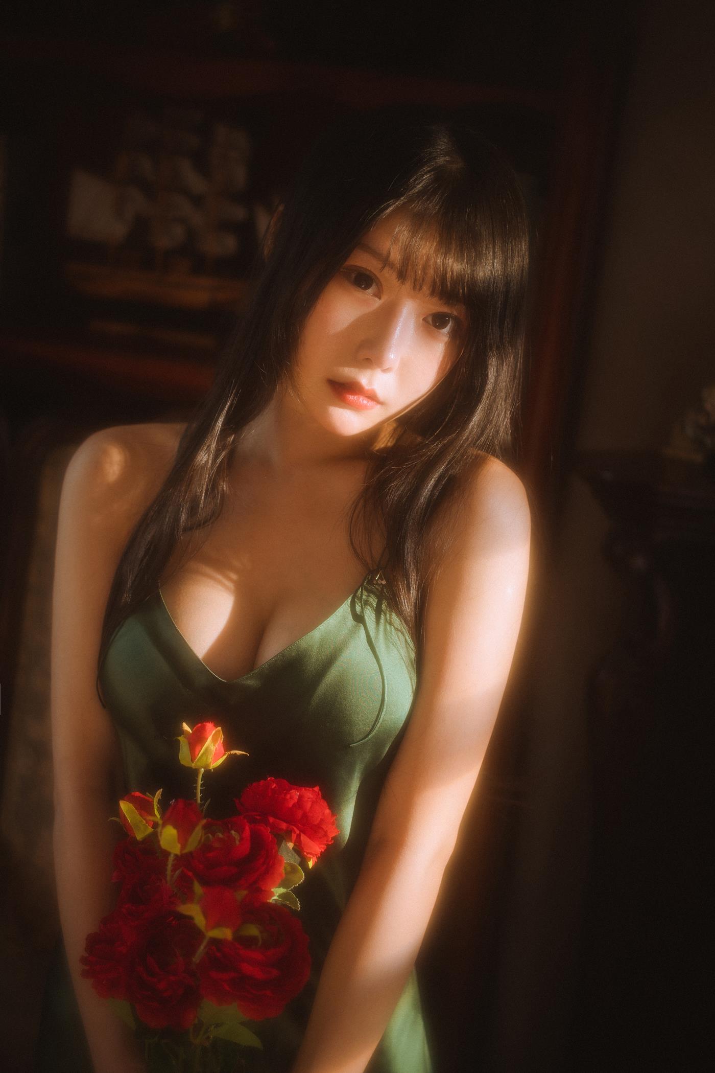图片[37]-网紅Coser@香草喵露露  杨枝甘露 绿色连衣裙 [45P] – 速更版-美库