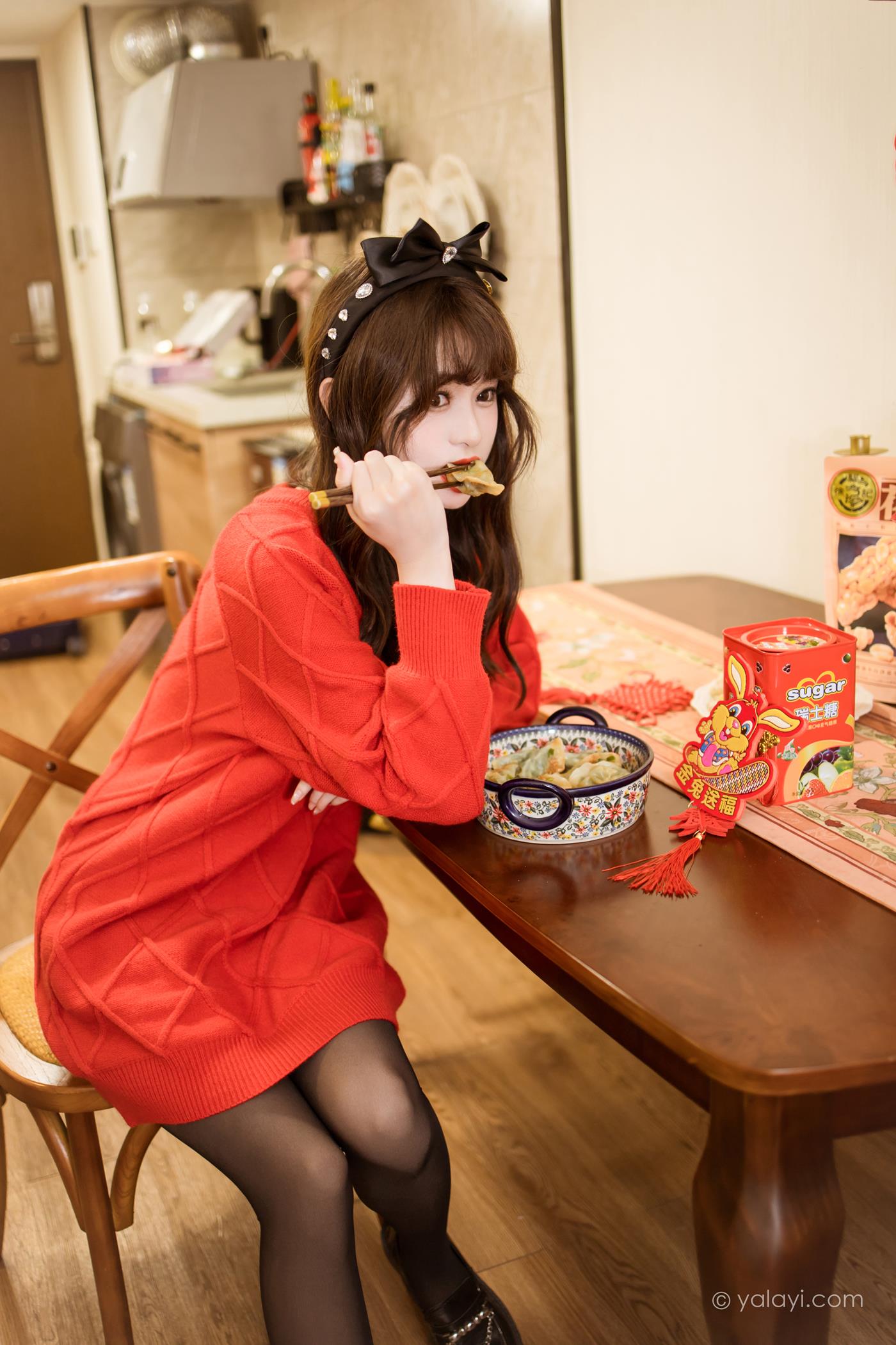 图片[22]-[YALAYI雅拉伊]2023.01.19 NO.1000 穿上你送的红毛衣 小亭[44+1P] – 速更版-美库