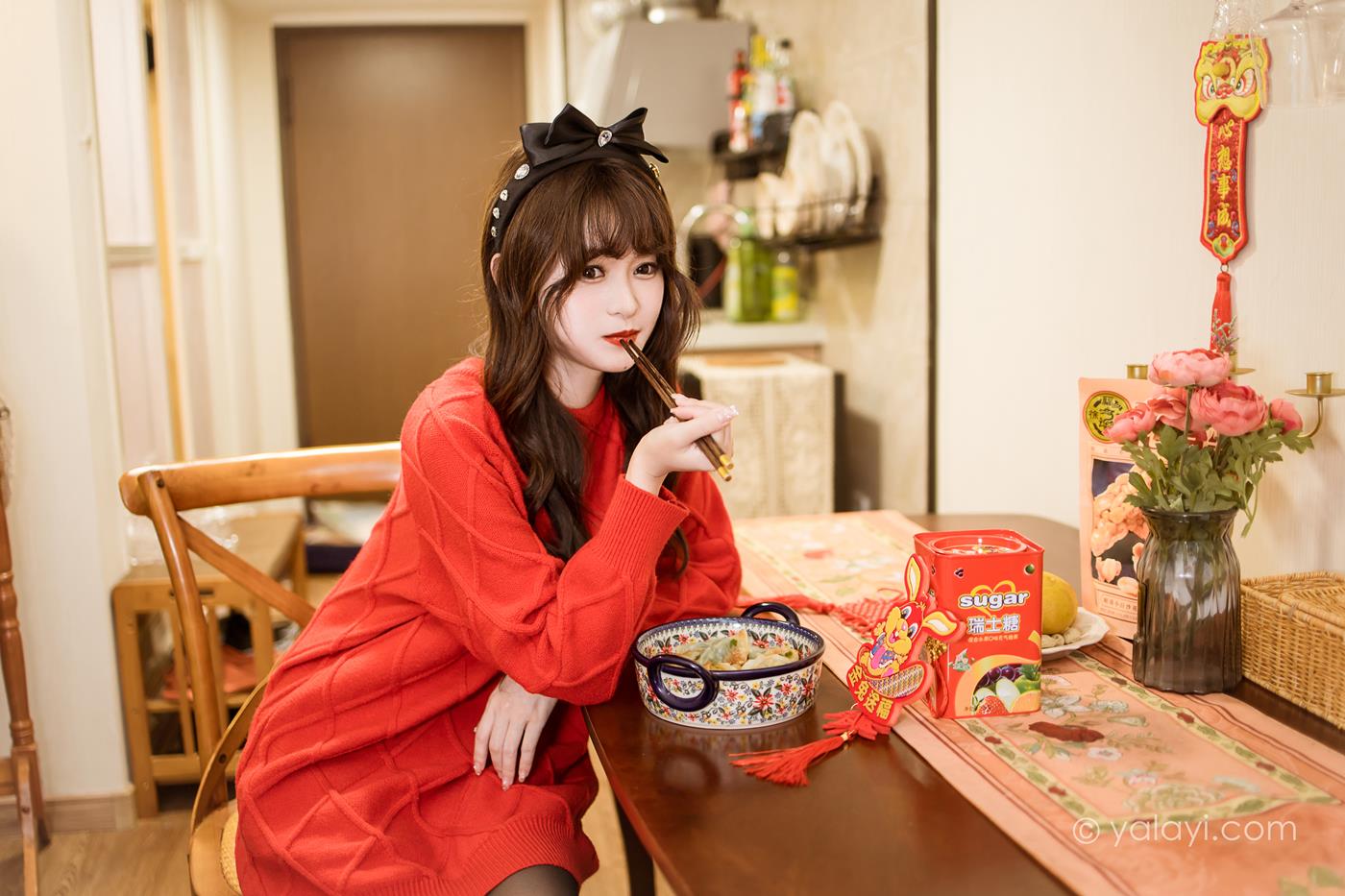 图片[23]-[YALAYI雅拉伊]2023.01.19 NO.1000 穿上你送的红毛衣 小亭[44+1P] – 速更版-美库