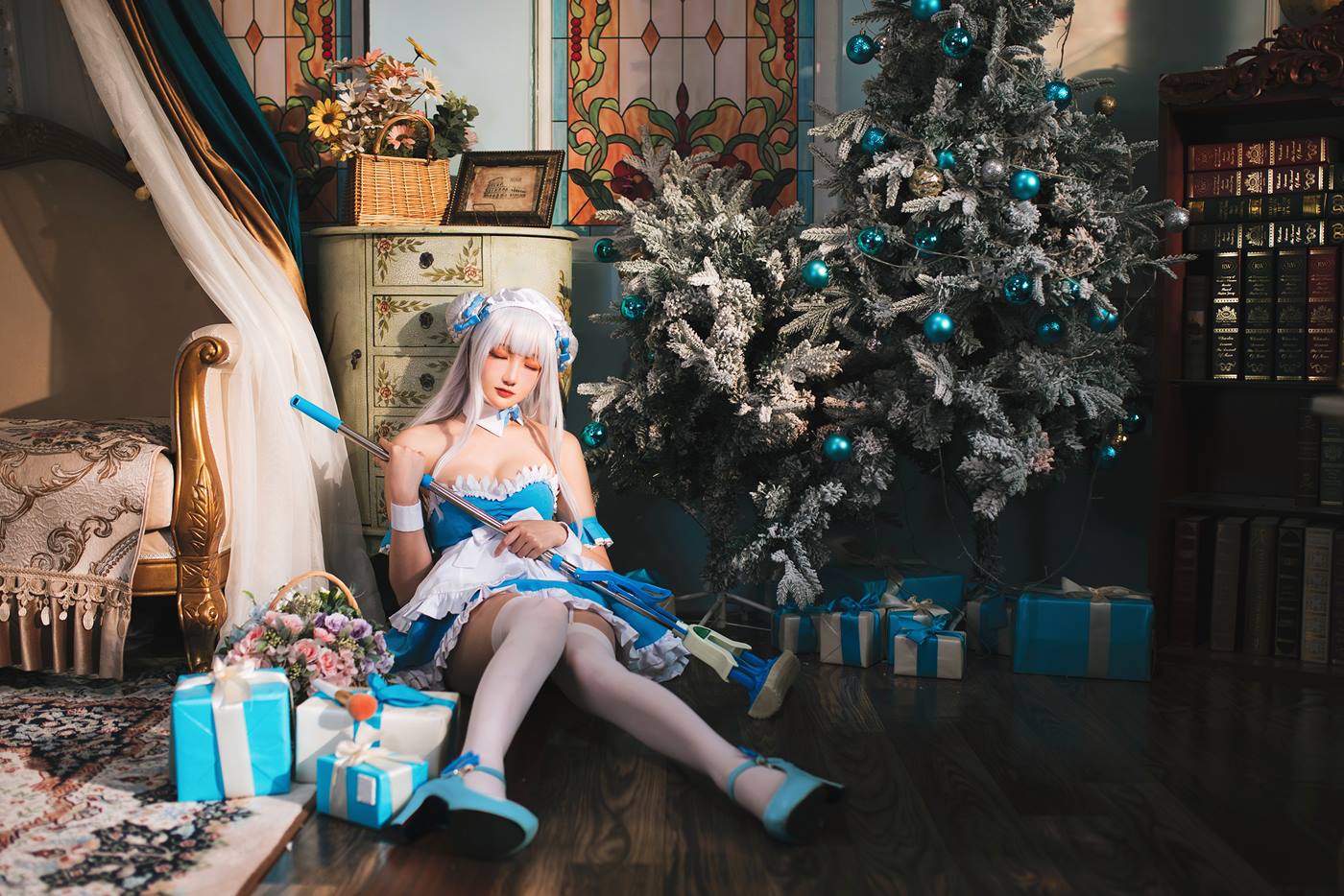 图片[14]-Coser瓜希酱福利  碧蓝航线 小天鹅女仆 [22P] – 速更版-美库