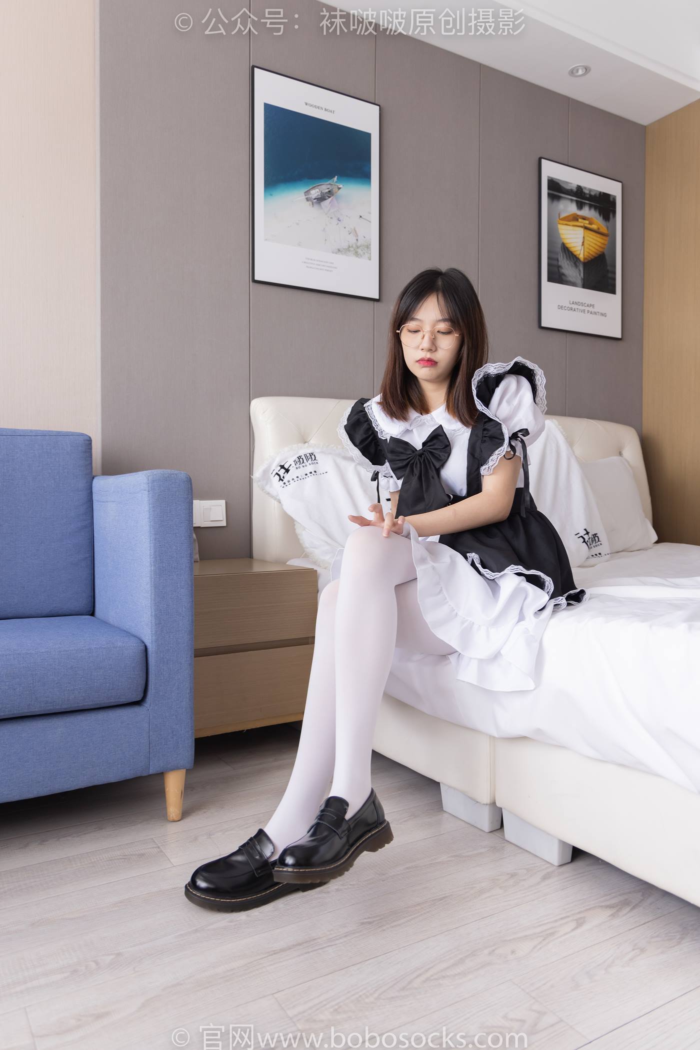 图片[10]-[BoBoSocks袜啵啵]NO.195 小甜豆-黑皮鞋、厚白丝、女仆装[135P] – 速更版-美库