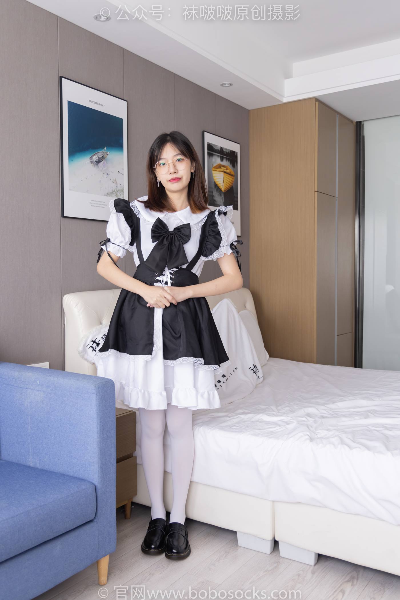 图片[16]-[BoBoSocks袜啵啵]NO.195 小甜豆-黑皮鞋、厚白丝、女仆装[135P] – 速更版-美库