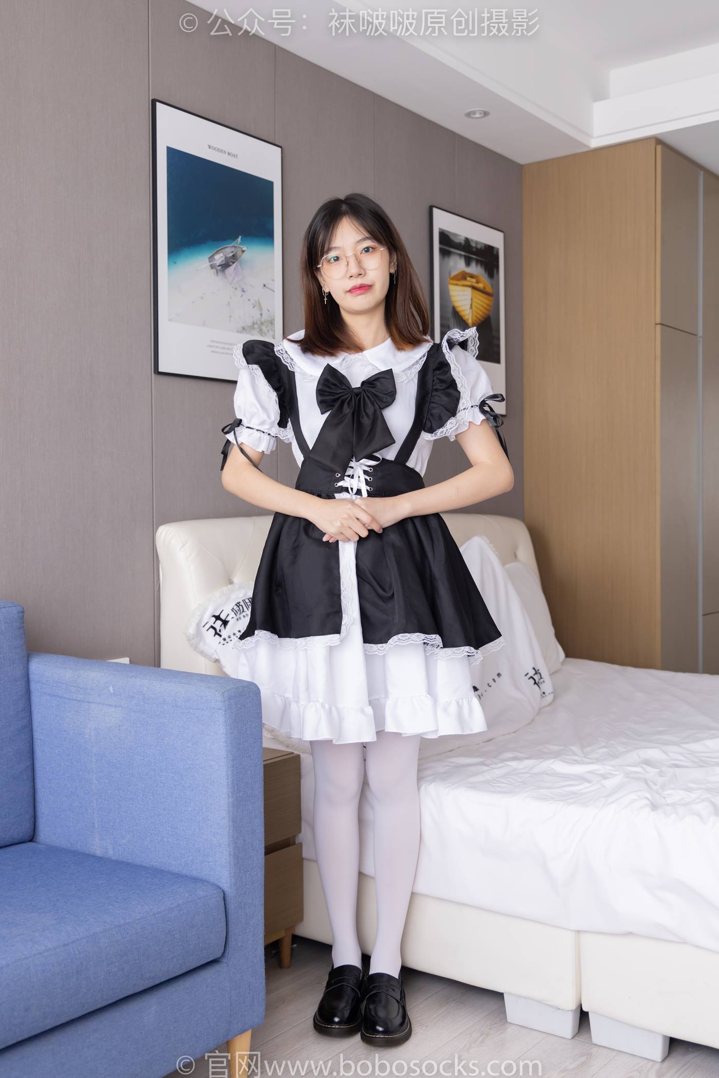 图片[17]-[BoBoSocks袜啵啵]NO.195 小甜豆-黑皮鞋、厚白丝、女仆装[135P] – 速更版-美库