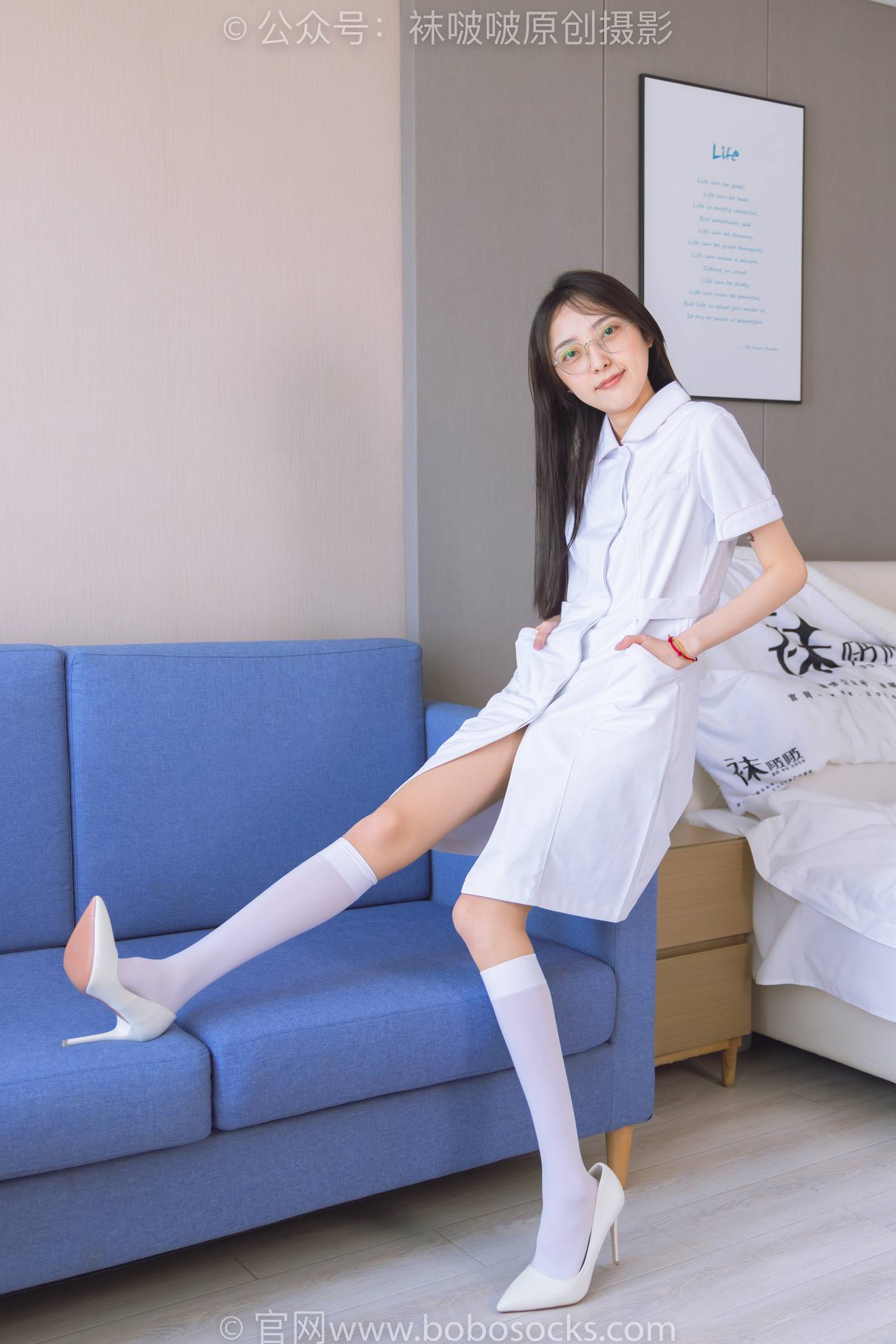 图片[12]-[BoBoSocks袜啵啵] NO.196 稚予-高跟鞋、白丝小腿袜、肉丝、护士装（花絮版）[139P] – 速更版-美库