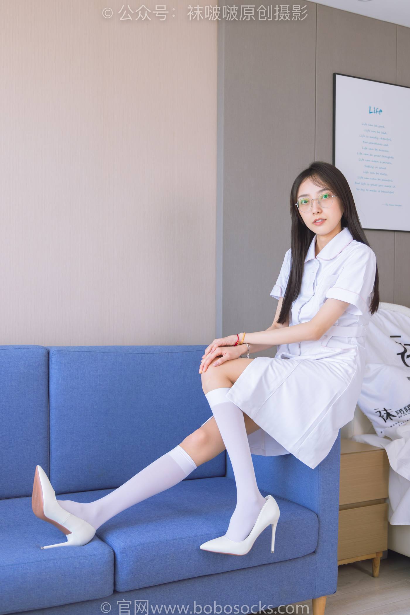 图片[16]-[BoBoSocks袜啵啵] NO.196 稚予-高跟鞋、白丝小腿袜、肉丝、护士装（花絮版）[139P] – 速更版-美库