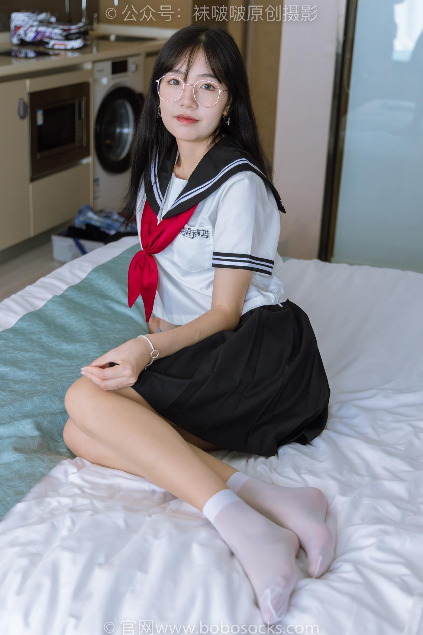 图片[55]-[BoBoSocks袜啵啵]NO.197 小甜豆-皮鞋、短白丝、肉丝、jk制服[139P] – 速更版-美库