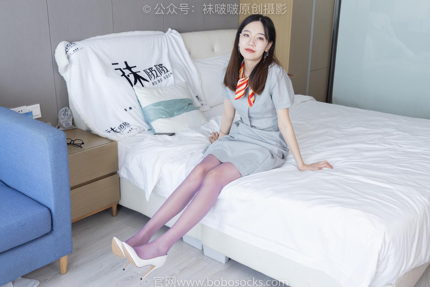 图片[12]-[BoBoSocks袜啵啵]NO.205 小甜豆-白色高跟鞋、紫色油亮丝袜[140P] – 速更版-美库