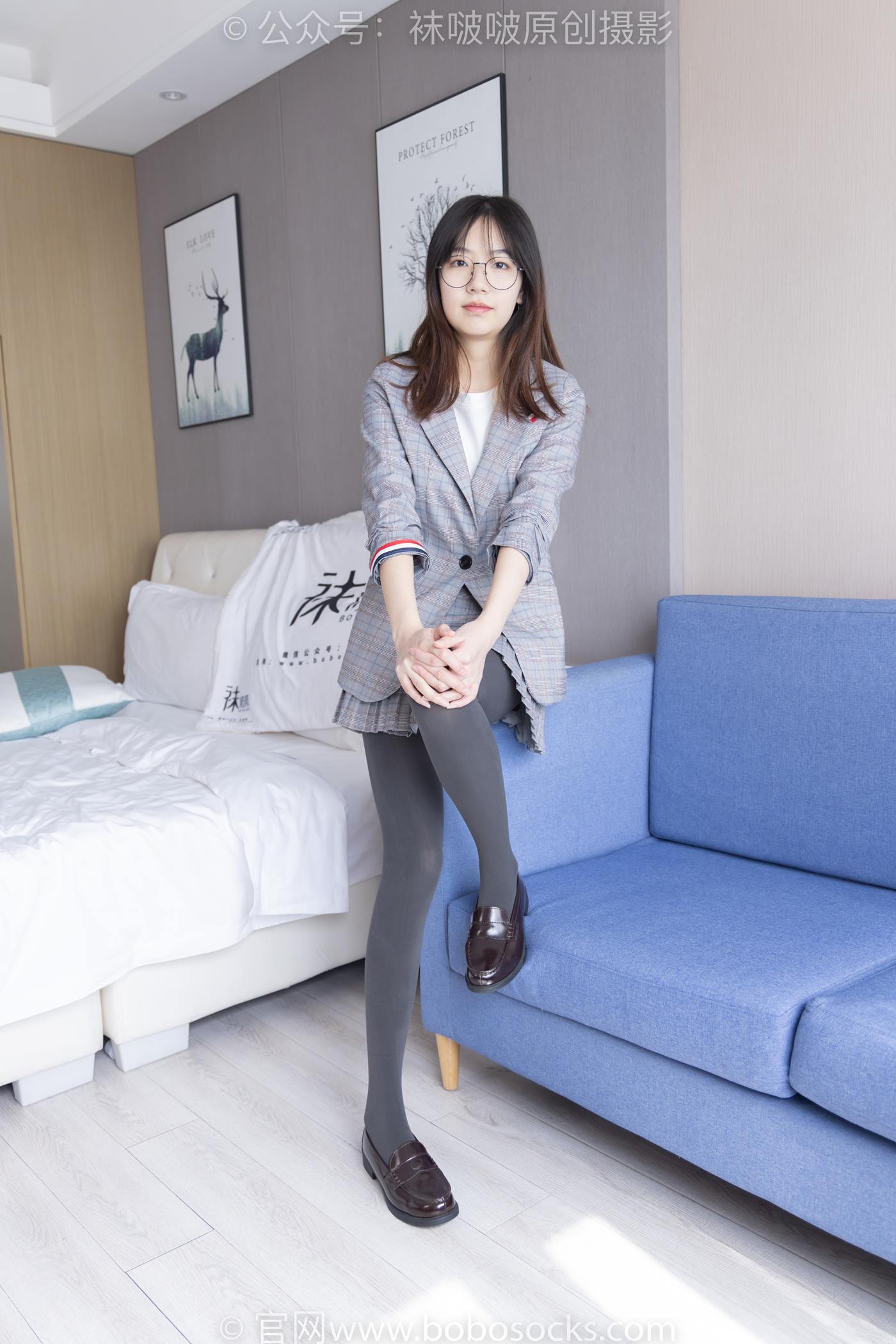 图片[22]-[BoBoSocks袜啵啵]NO.210 小甜豆-皮鞋、厚灰丝、ol装[140P] – 速更版-美库