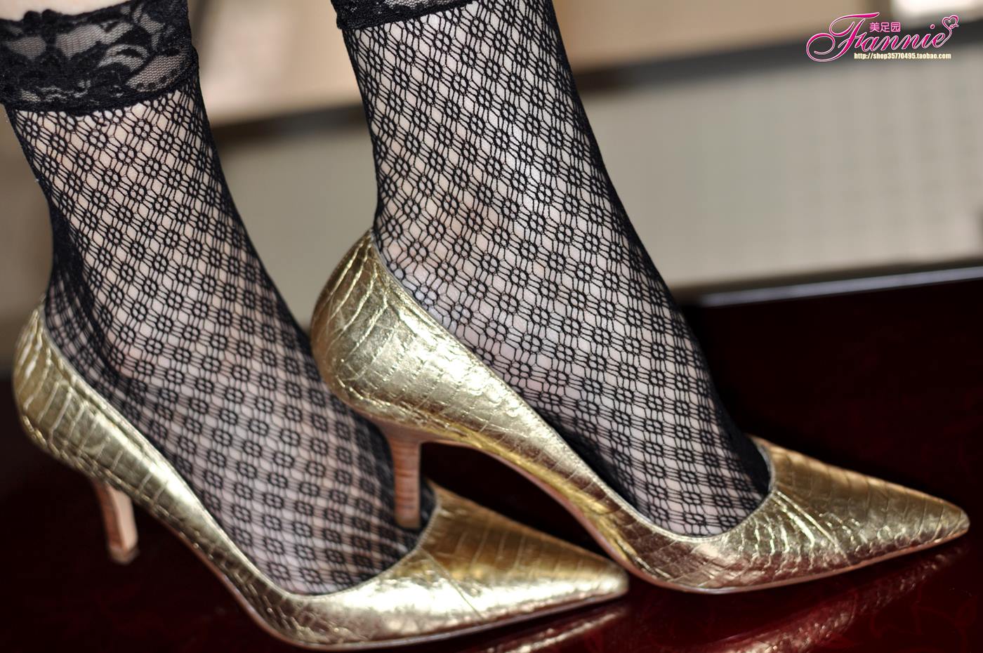 图片[14]-Fannie芬妮每足园 No.023 暗香（金色船袜黑网丝）[69P] – 速更版-美库