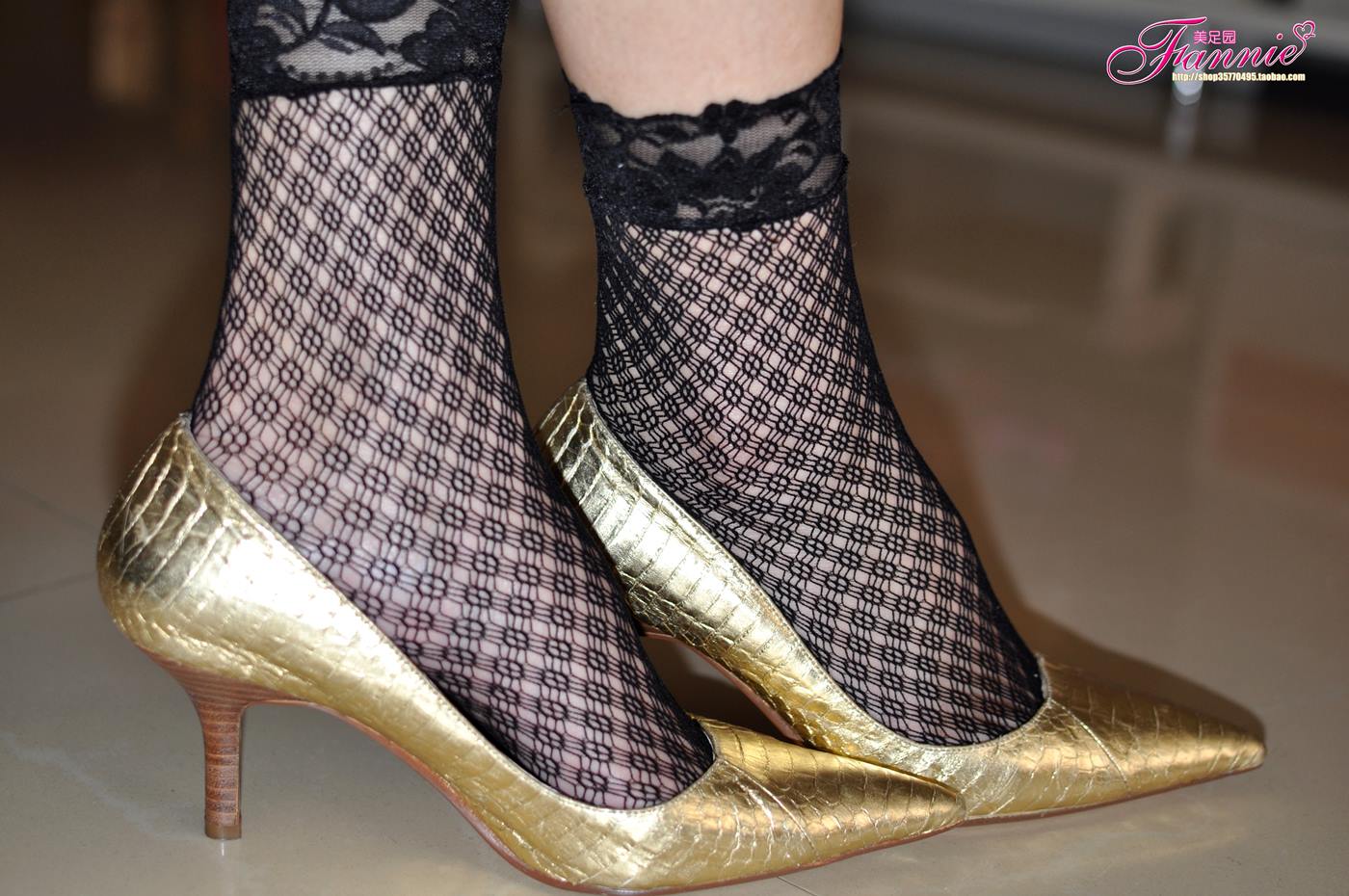 图片[45]-Fannie芬妮每足园 No.023 暗香（金色船袜黑网丝）[69P] – 速更版-美库