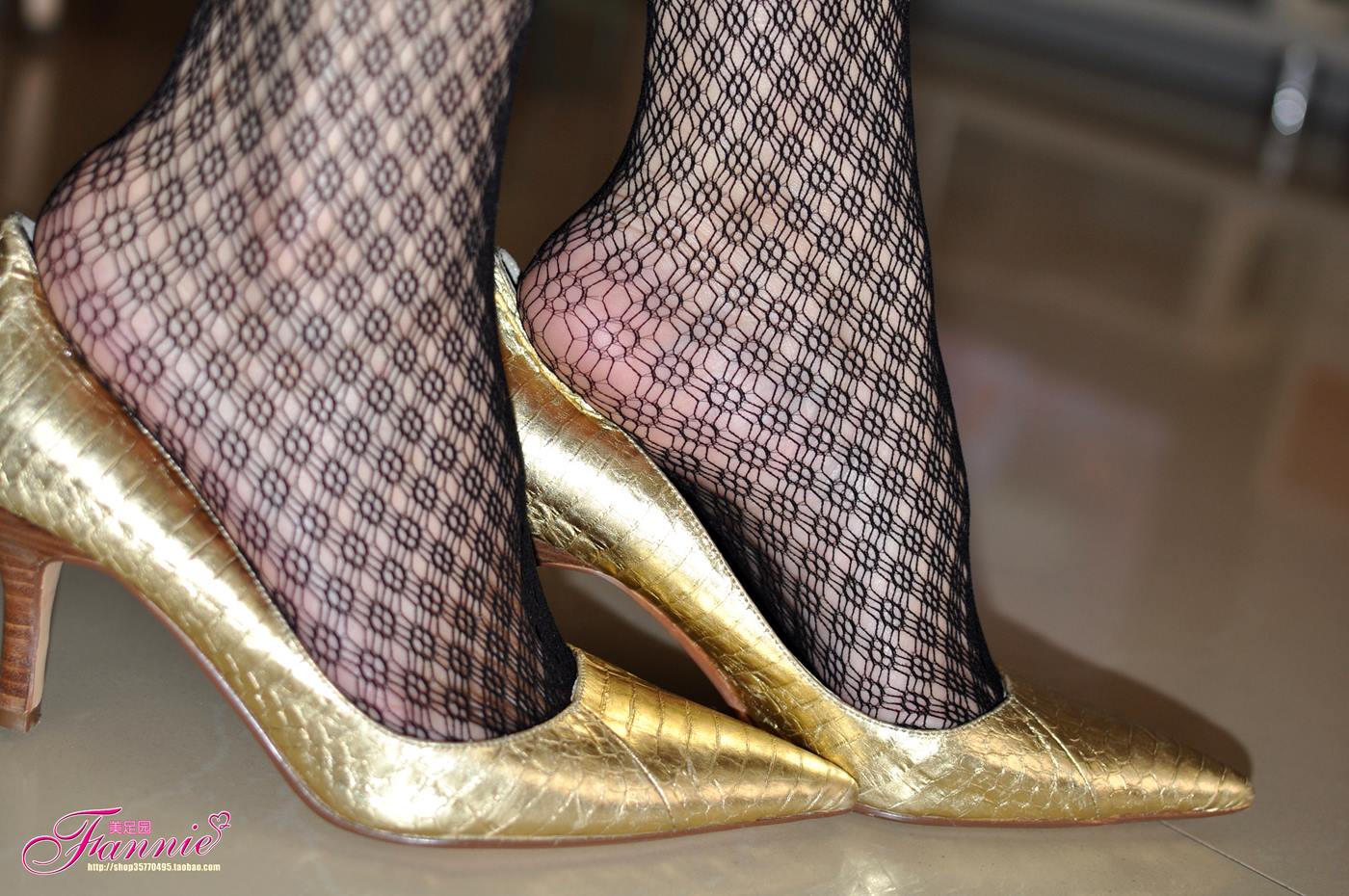 图片[65]-Fannie芬妮每足园 No.023 暗香（金色船袜黑网丝）[69P] – 速更版-美库