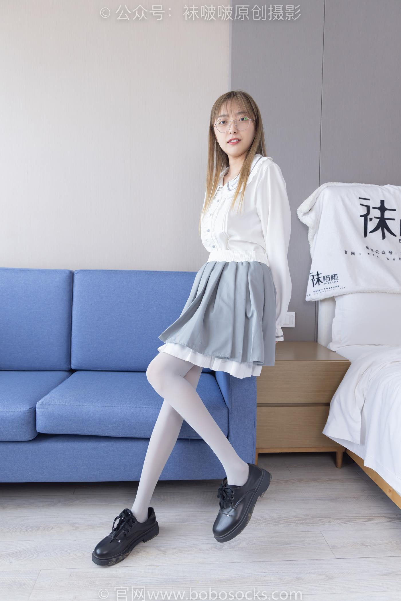 图片[13]-[BoBoSocks袜啵啵]NO.213 稚予-黑皮鞋、厚灰丝[140P] – 速更版-美库