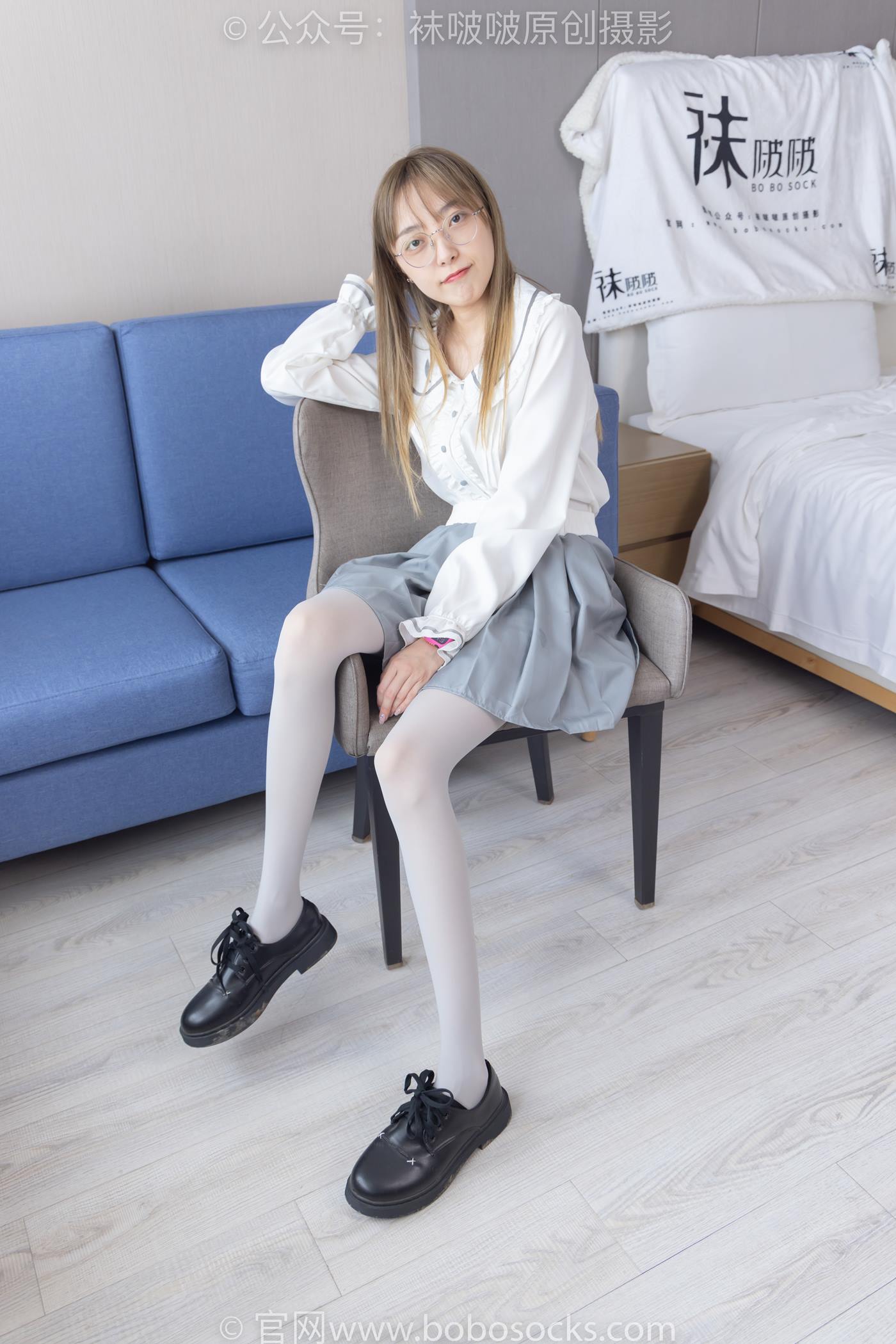 图片[41]-[BoBoSocks袜啵啵]NO.213 稚予-黑皮鞋、厚灰丝[140P] – 速更版-美库