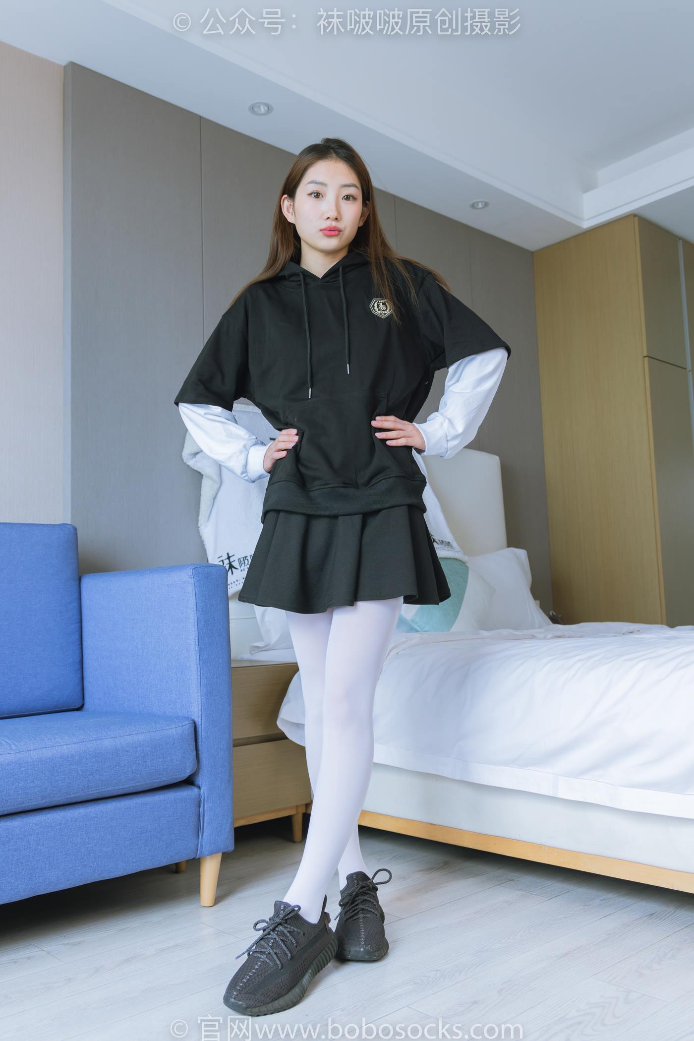 图片[10]-[BoBoSocks袜啵啵]NO.214 小沫-黑色运动鞋、厚白丝[142P] – 速更版-美库