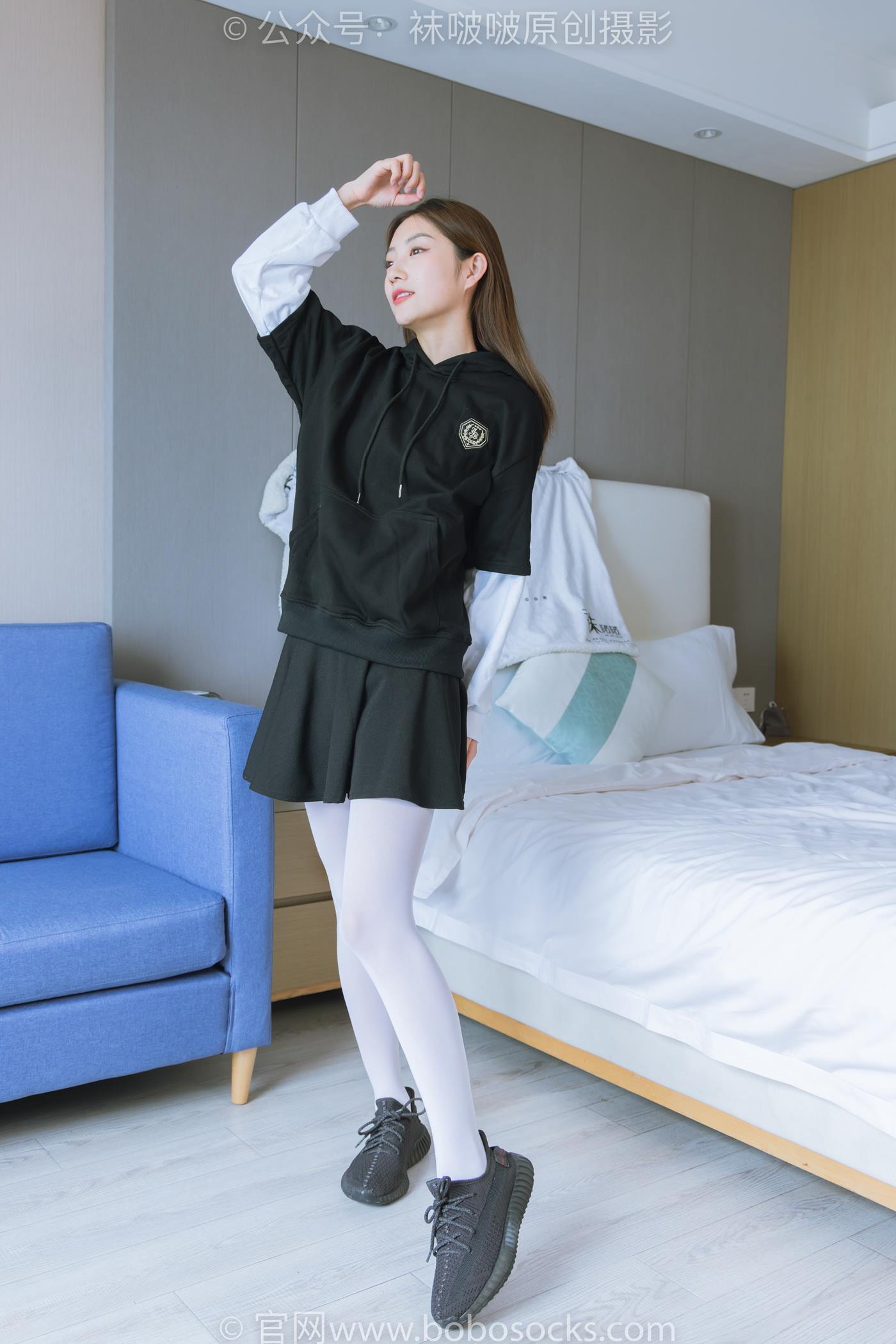 图片[12]-[BoBoSocks袜啵啵]NO.214 小沫-黑色运动鞋、厚白丝[142P] – 速更版-美库