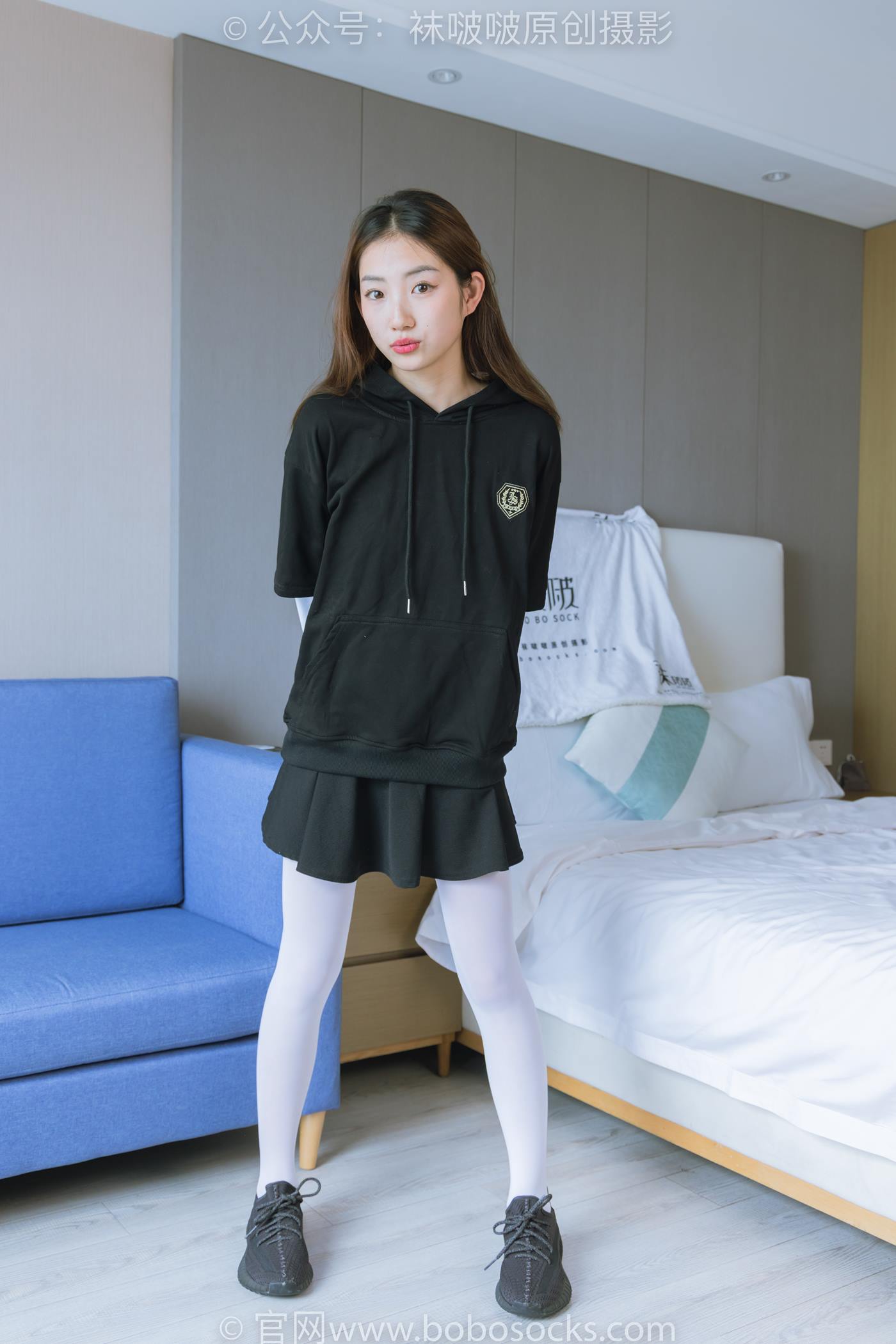 图片[14]-[BoBoSocks袜啵啵]NO.214 小沫-黑色运动鞋、厚白丝[142P] – 速更版-美库