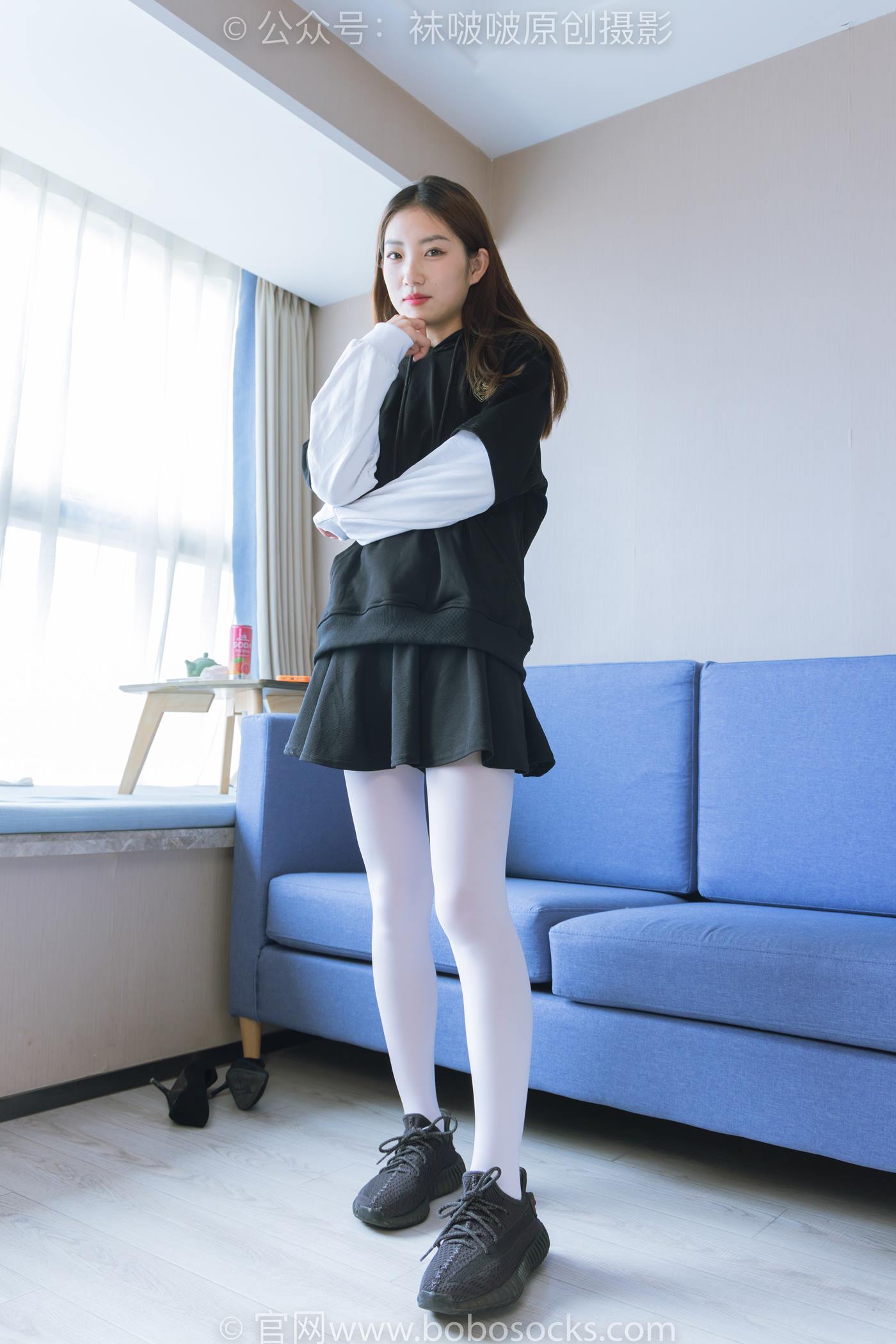 图片[17]-[BoBoSocks袜啵啵]NO.214 小沫-黑色运动鞋、厚白丝[142P] – 速更版-美库