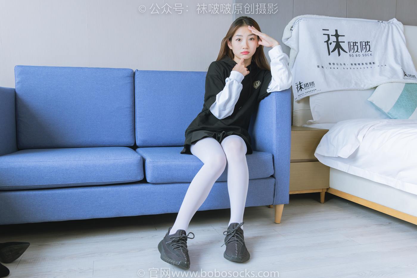 图片[25]-[BoBoSocks袜啵啵]NO.214 小沫-黑色运动鞋、厚白丝[142P] – 速更版-美库