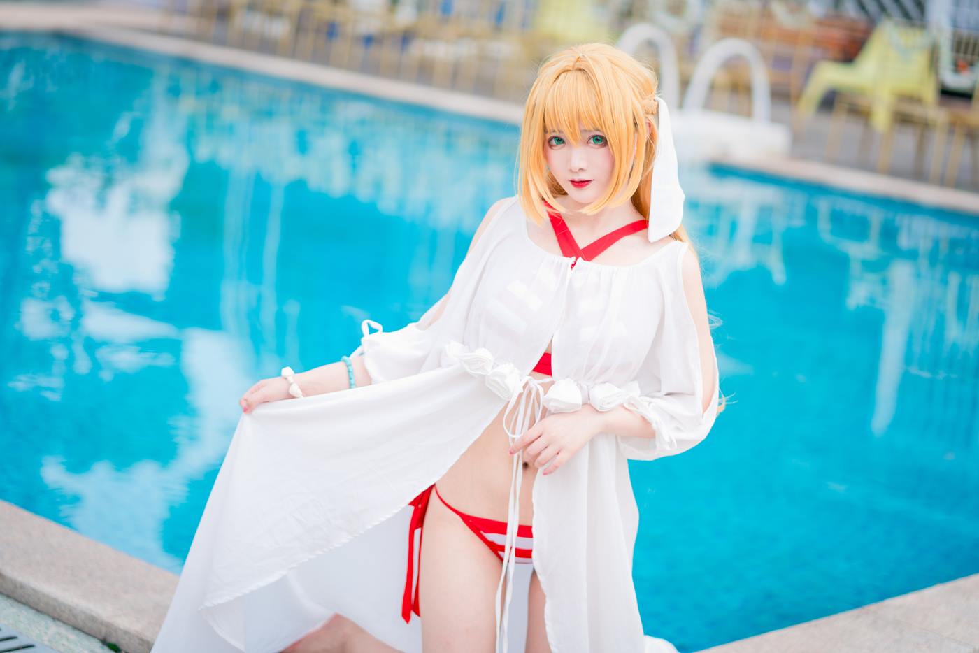 图片[10]-七海抹茶酱  – 尼禄泳装[17P] – 速更版-美库