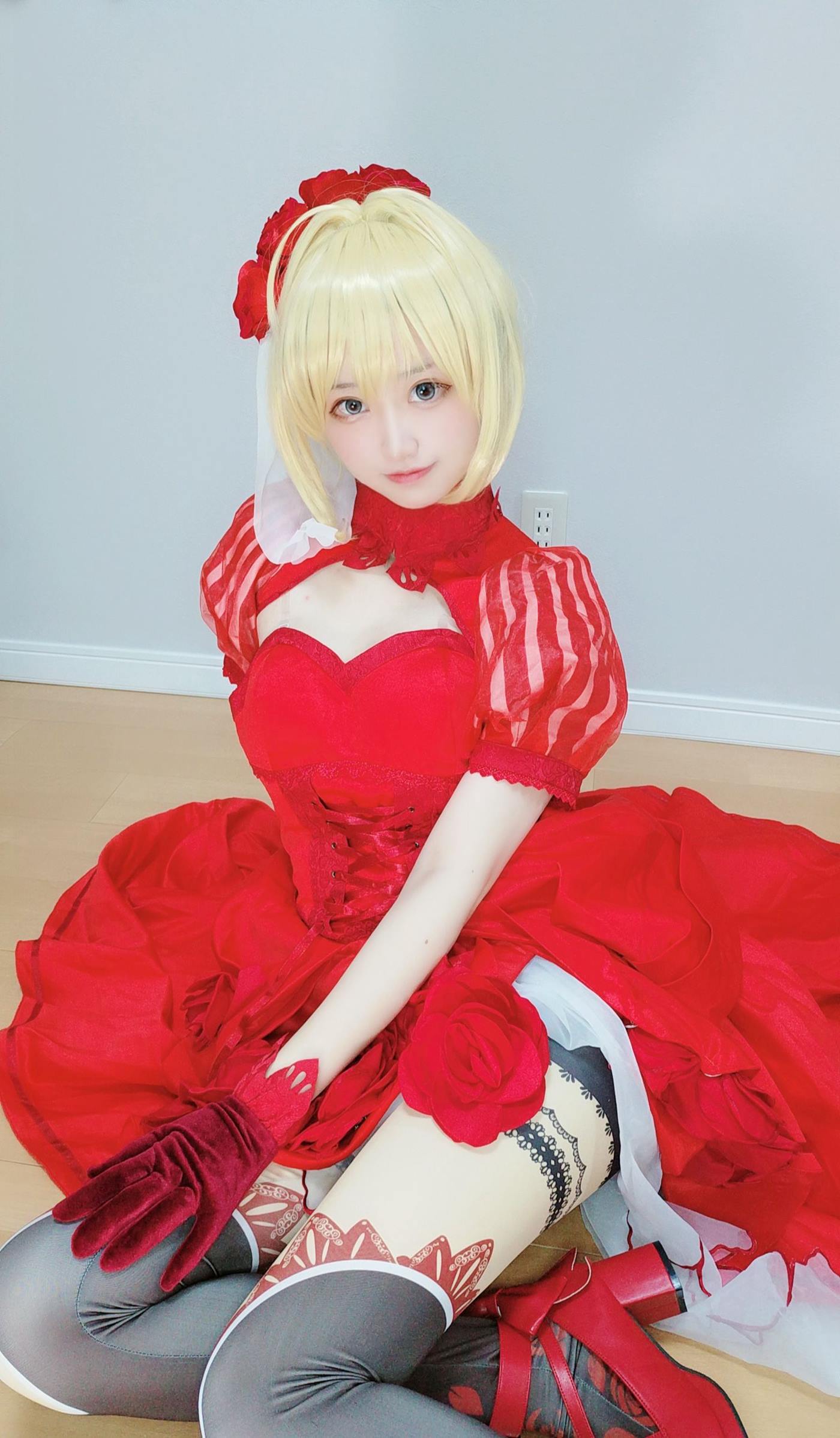 图片[11]-千阳(ちよ)  – 尼禄红礼服[11P] – 速更版-美库