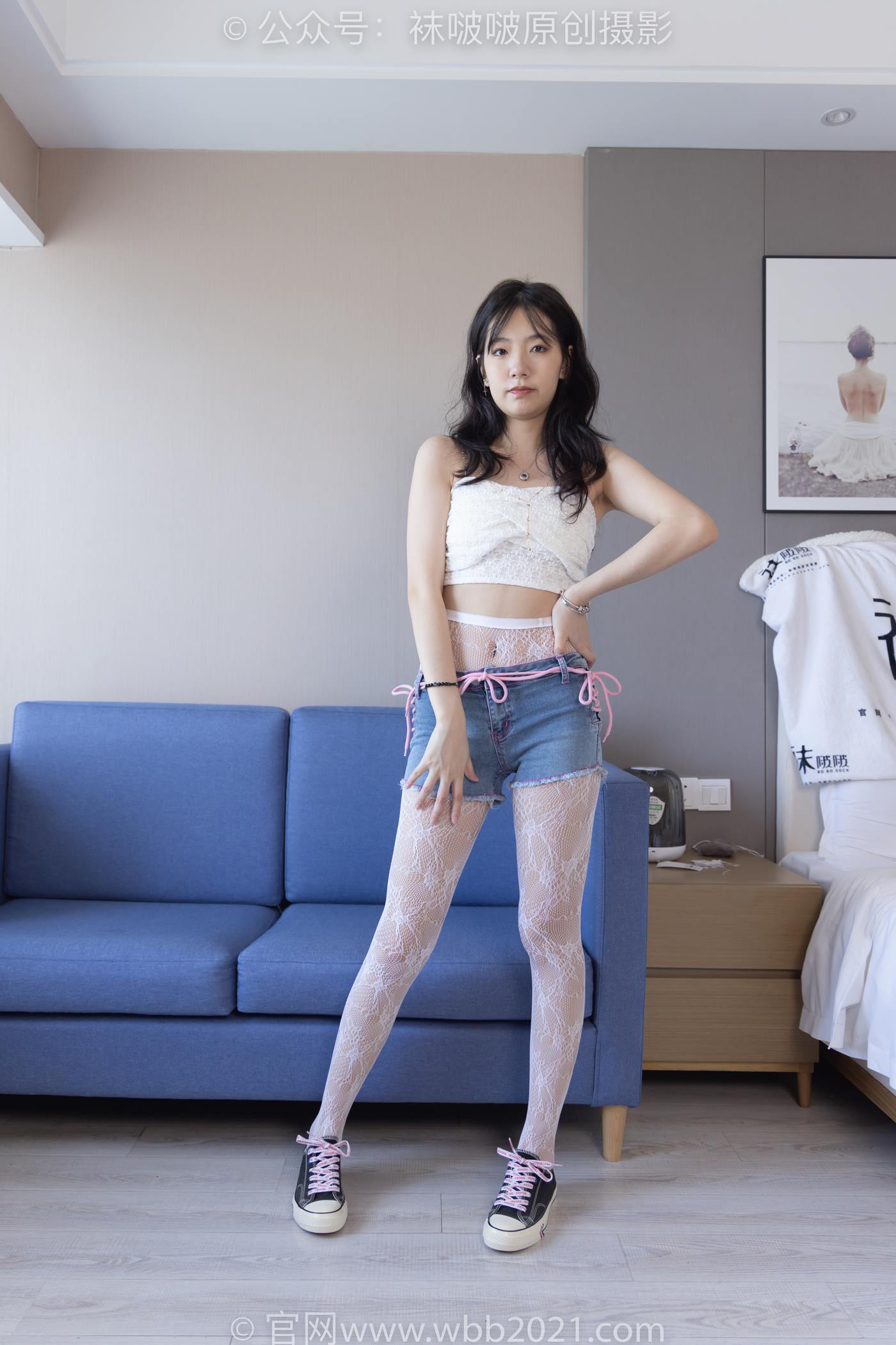 图片[12]-[BoBoSocks袜啵啵]NO.231 小甜豆-板鞋、白色蕾丝袜、可拆卸牛仔裤、裤里丝[154P] – 速更版-美库