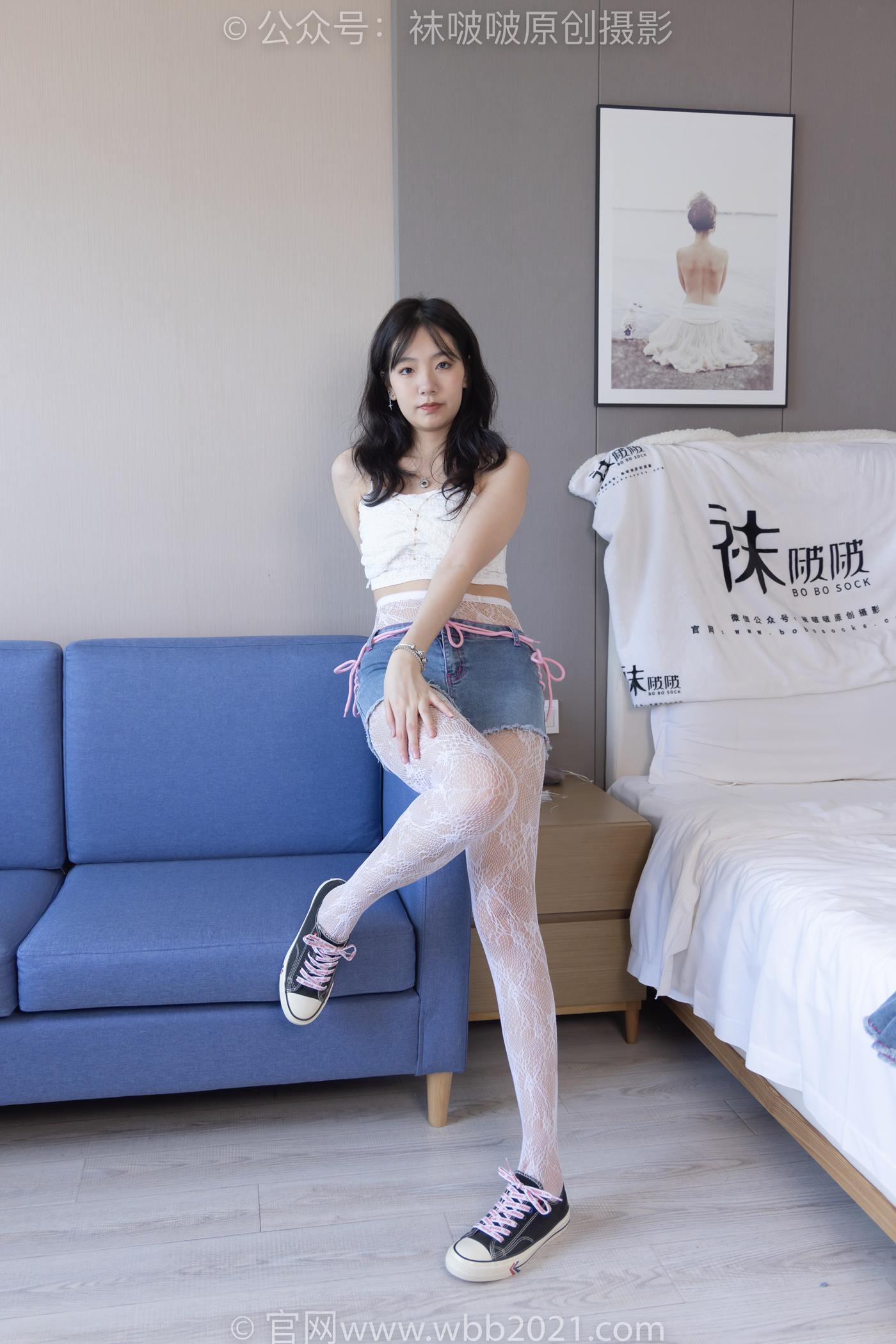 图片[15]-[BoBoSocks袜啵啵]NO.231 小甜豆-板鞋、白色蕾丝袜、可拆卸牛仔裤、裤里丝[154P] – 速更版-美库