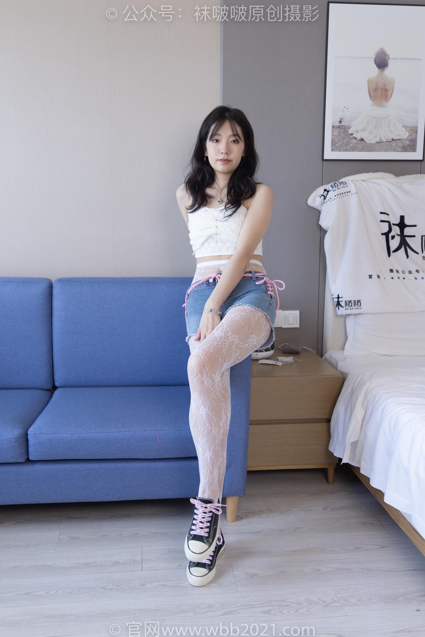 图片[20]-[BoBoSocks袜啵啵]NO.231 小甜豆-板鞋、白色蕾丝袜、可拆卸牛仔裤、裤里丝[154P] – 速更版-美库