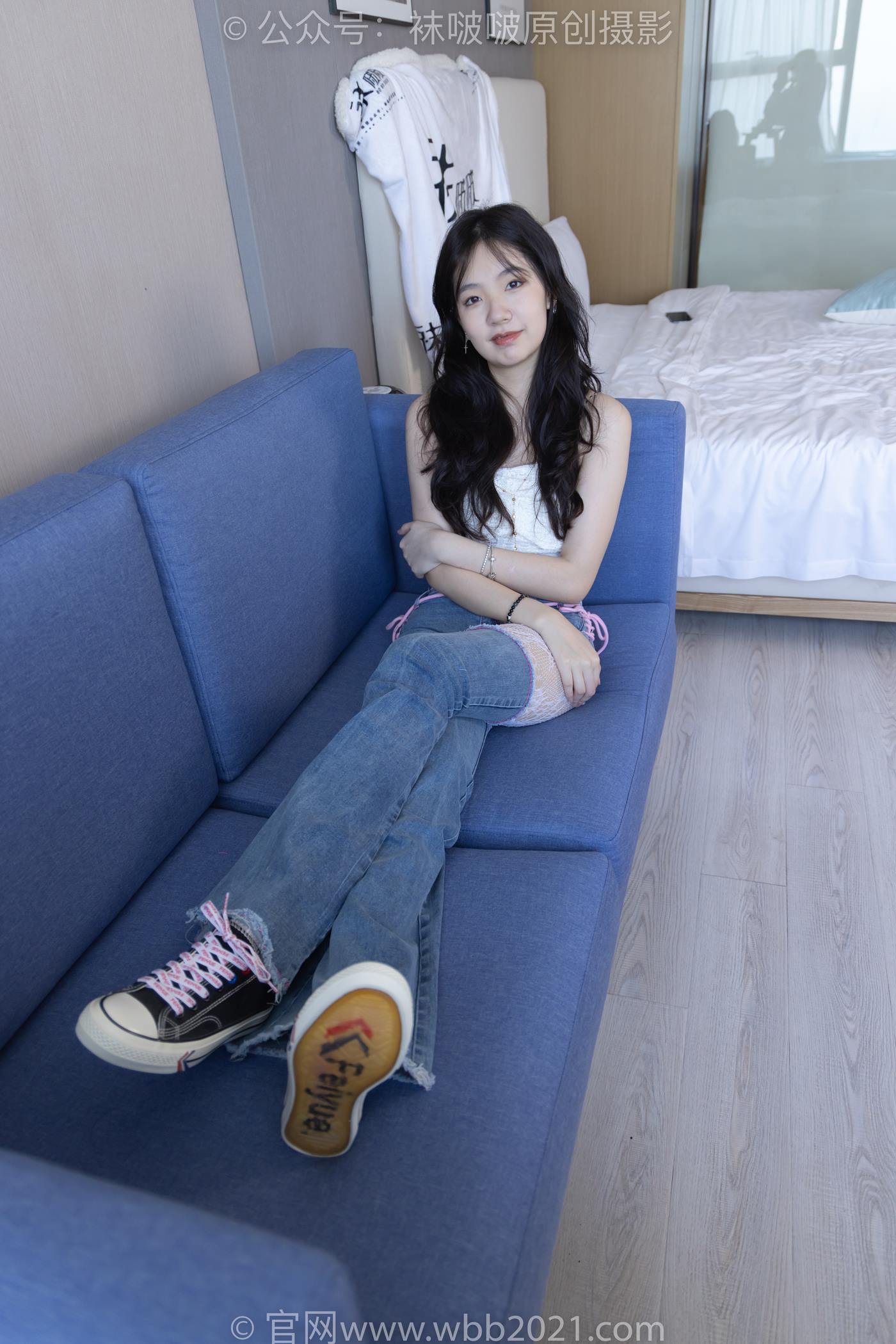 图片[50]-[BoBoSocks袜啵啵]NO.231 小甜豆-板鞋、白色蕾丝袜、可拆卸牛仔裤、裤里丝[154P] – 速更版-美库