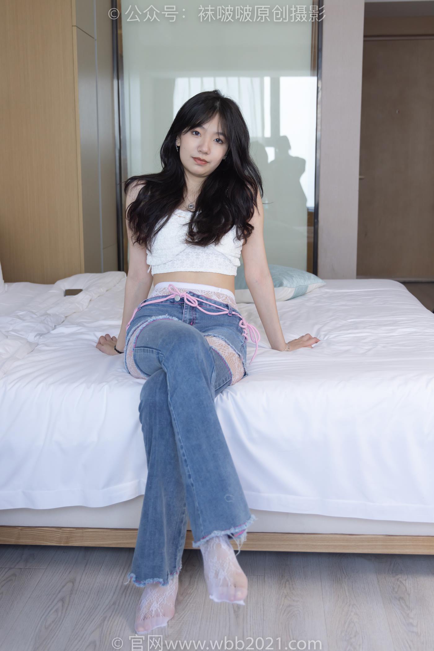 图片[75]-[BoBoSocks袜啵啵]NO.231 小甜豆-板鞋、白色蕾丝袜、可拆卸牛仔裤、裤里丝[154P] – 速更版-美库