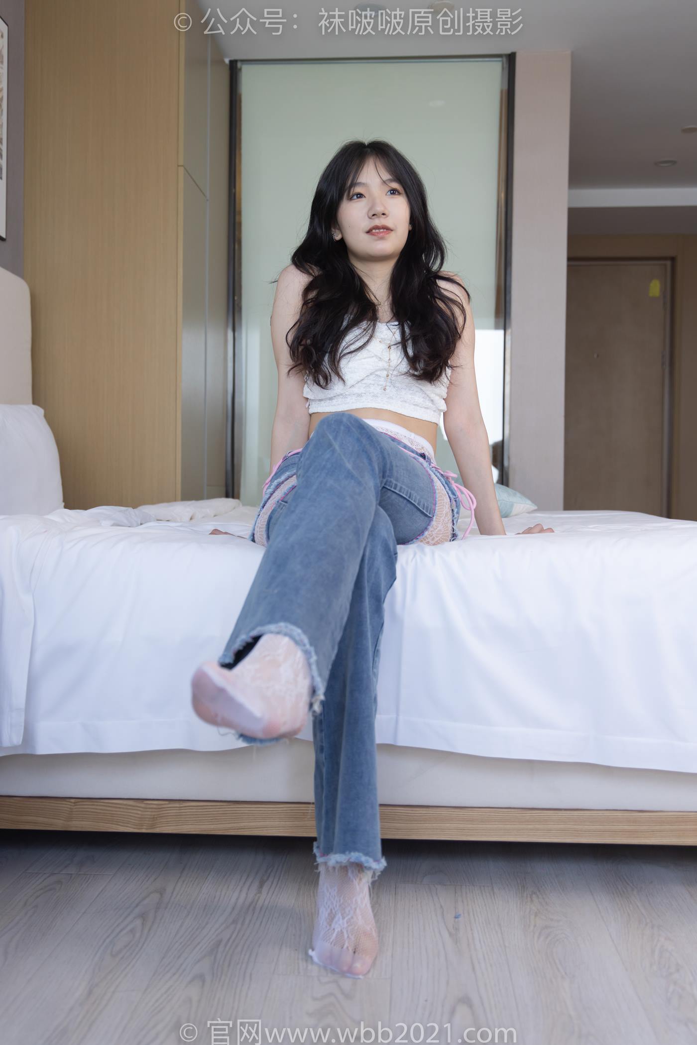 图片[78]-[BoBoSocks袜啵啵]NO.231 小甜豆-板鞋、白色蕾丝袜、可拆卸牛仔裤、裤里丝[154P] – 速更版-美库