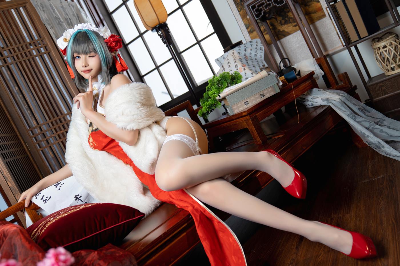 图片[16]-Momoko葵葵 – 柴郡旗袍[28P] – 速更版-美库