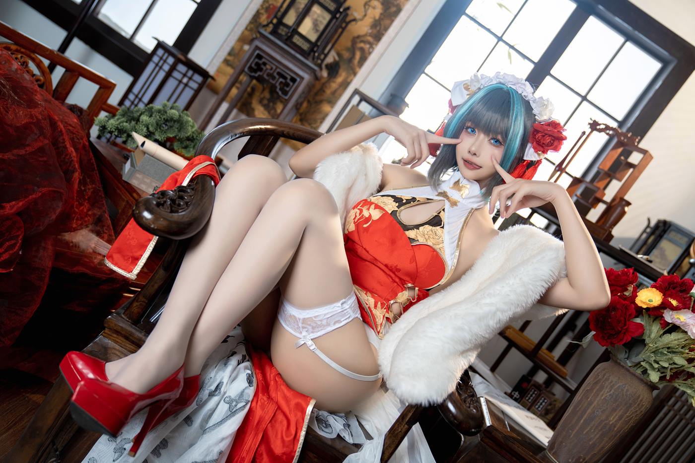 图片[26]-Momoko葵葵 – 柴郡旗袍[28P] – 速更版-美库