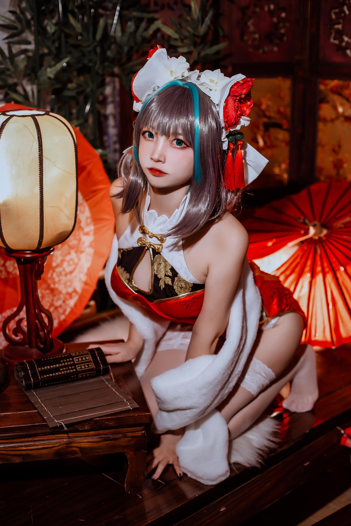 图片[11]-二佐Nisa – 碧蓝 柴郡旗袍[29P] – 速更版-美库