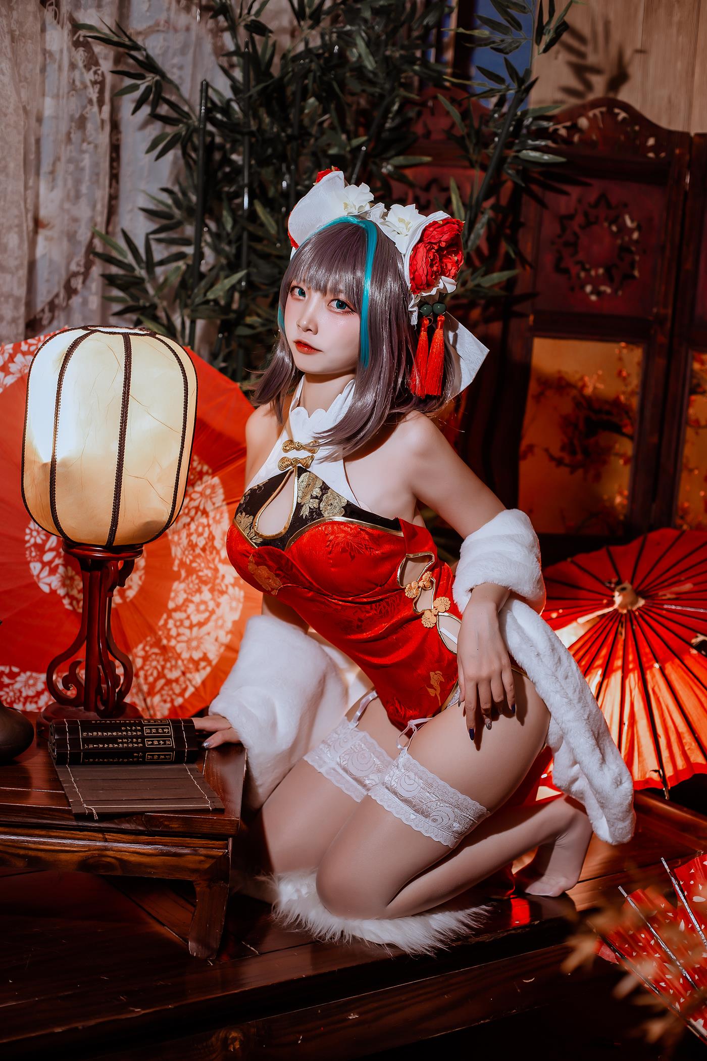 图片[12]-二佐Nisa – 碧蓝 柴郡旗袍[29P] – 速更版-美库