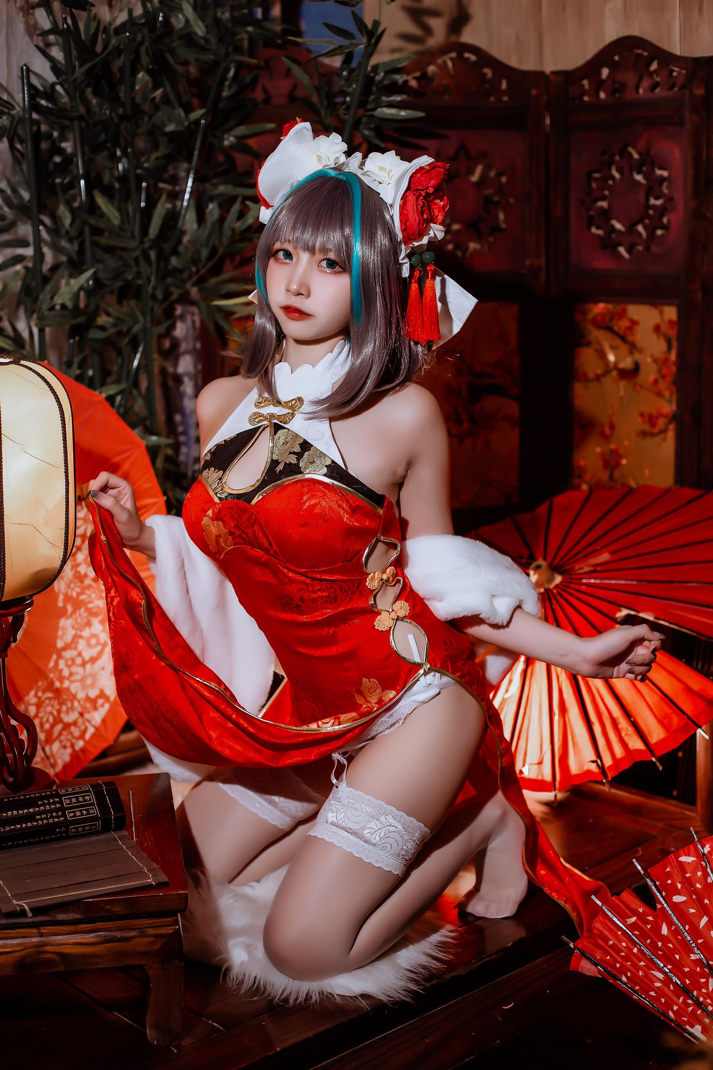 图片[13]-二佐Nisa – 碧蓝 柴郡旗袍[29P] – 速更版-美库