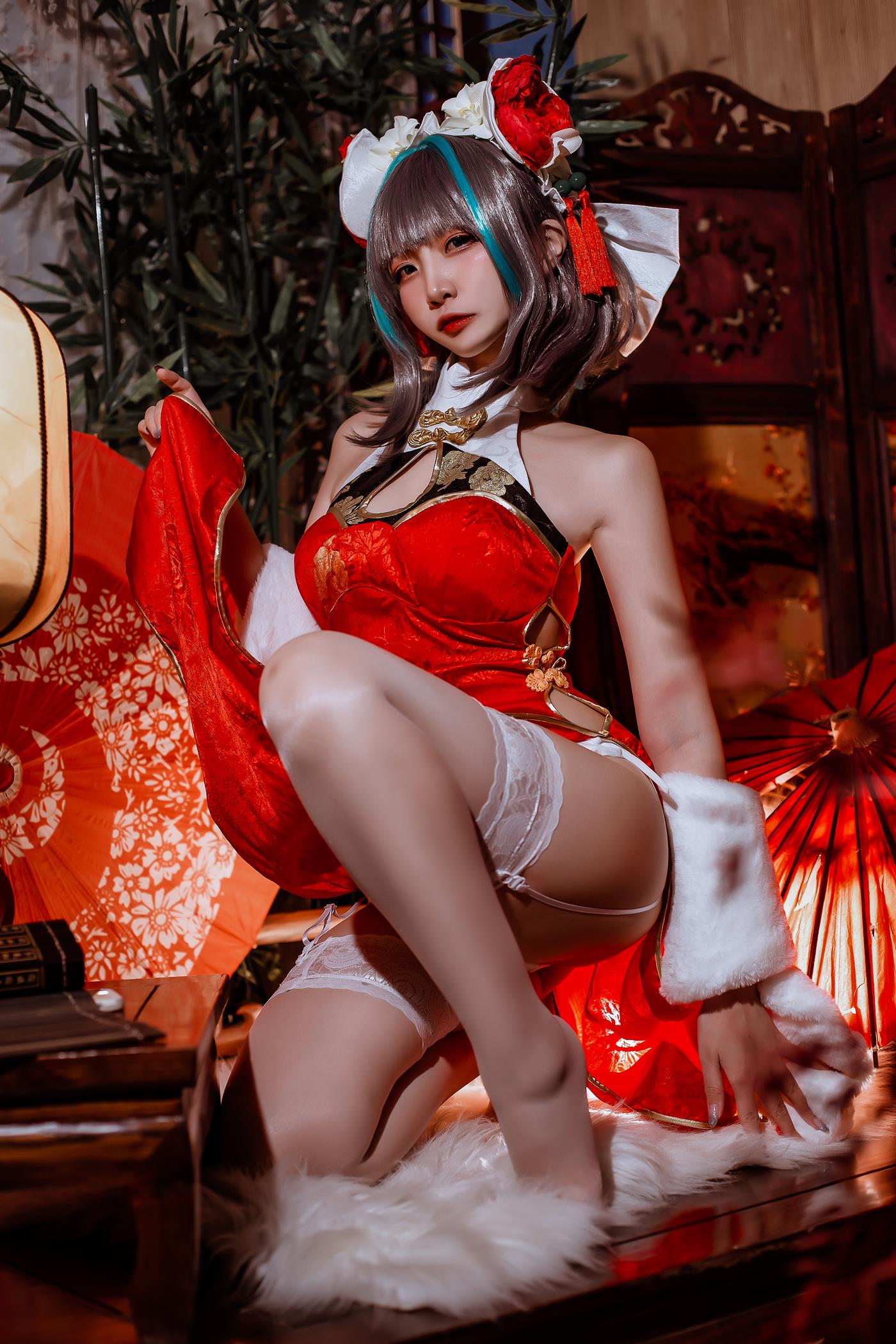 图片[16]-二佐Nisa – 碧蓝 柴郡旗袍[29P] – 速更版-美库