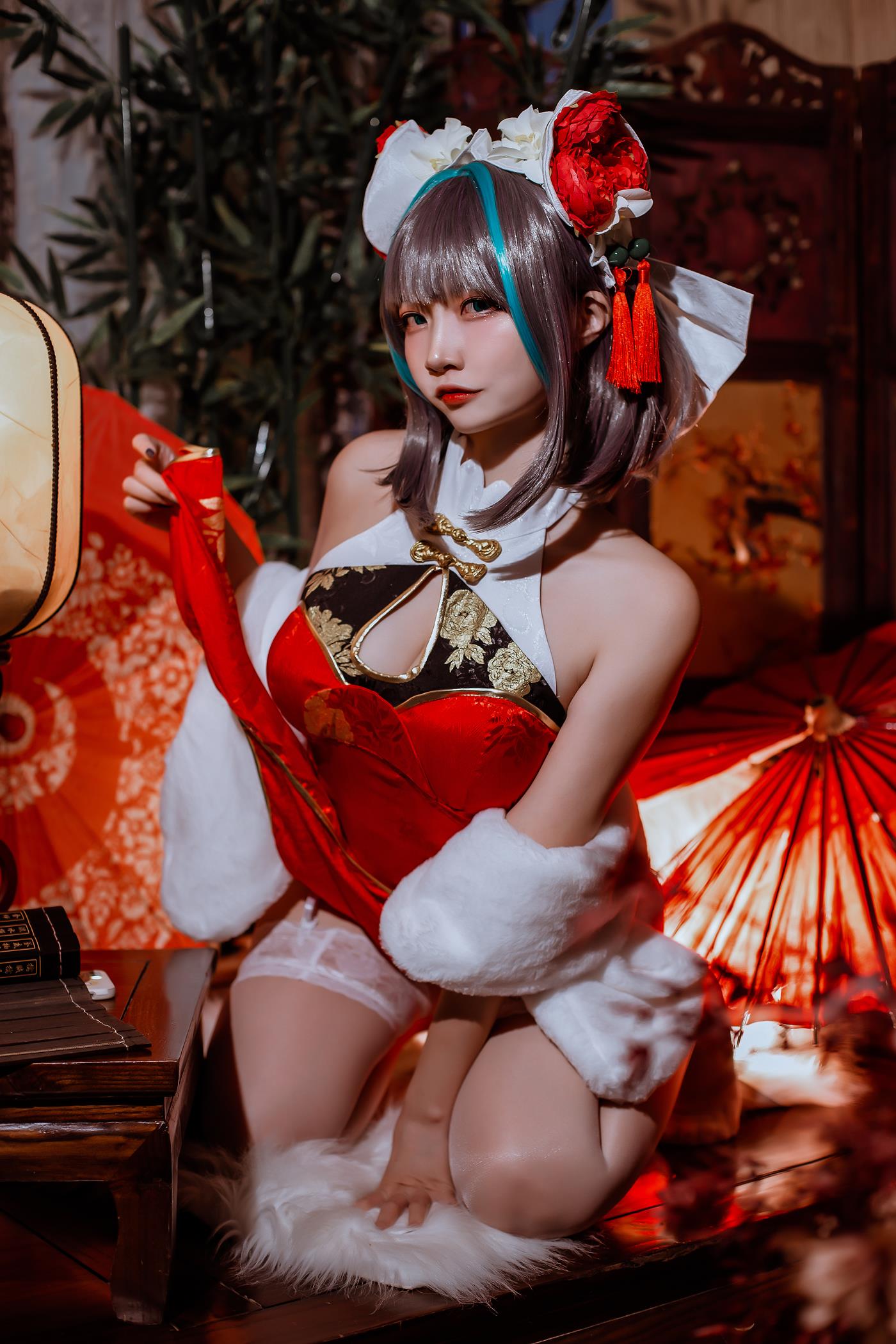 图片[18]-二佐Nisa – 碧蓝 柴郡旗袍[29P] – 速更版-美库