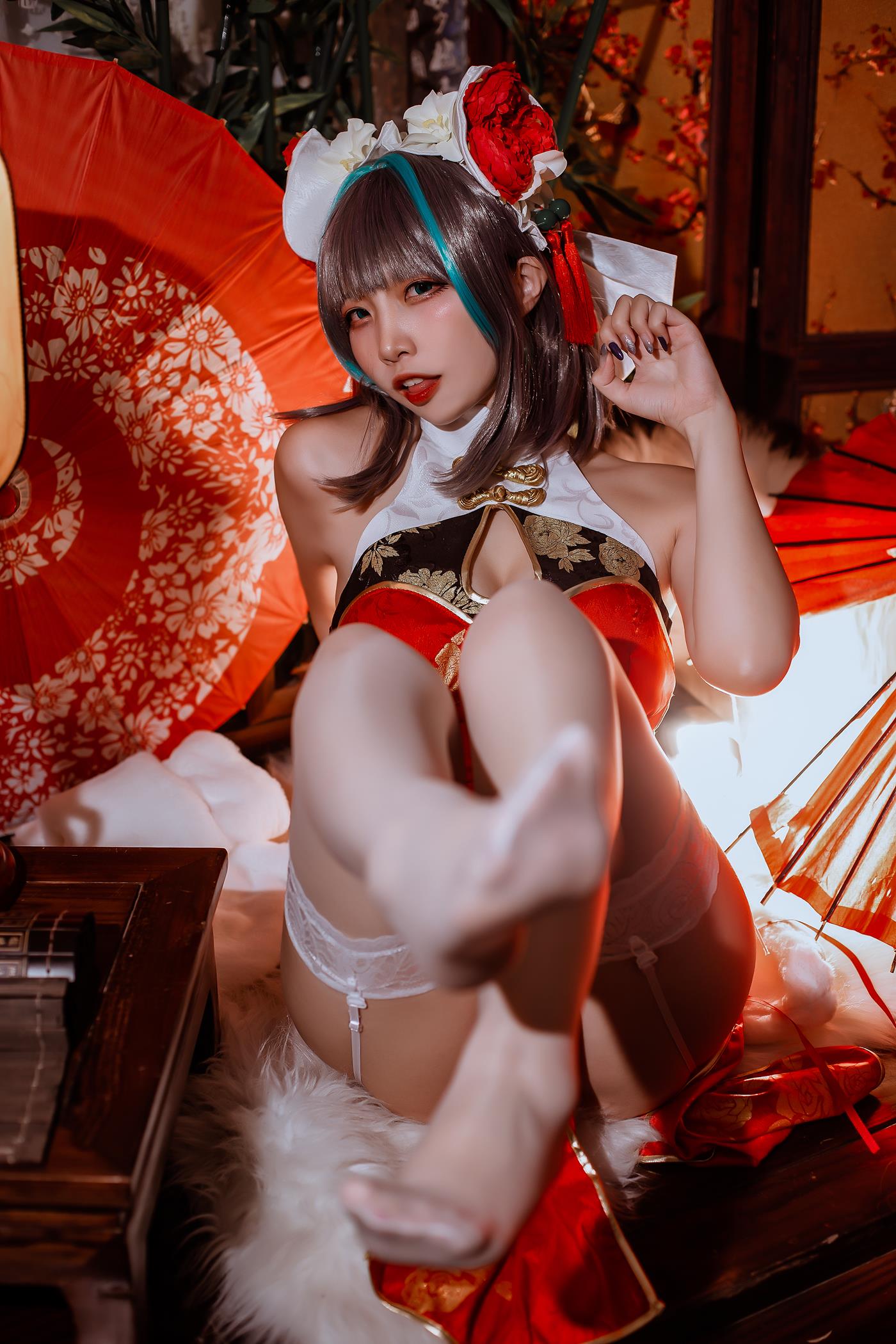 图片[20]-二佐Nisa – 碧蓝 柴郡旗袍[29P] – 速更版-美库