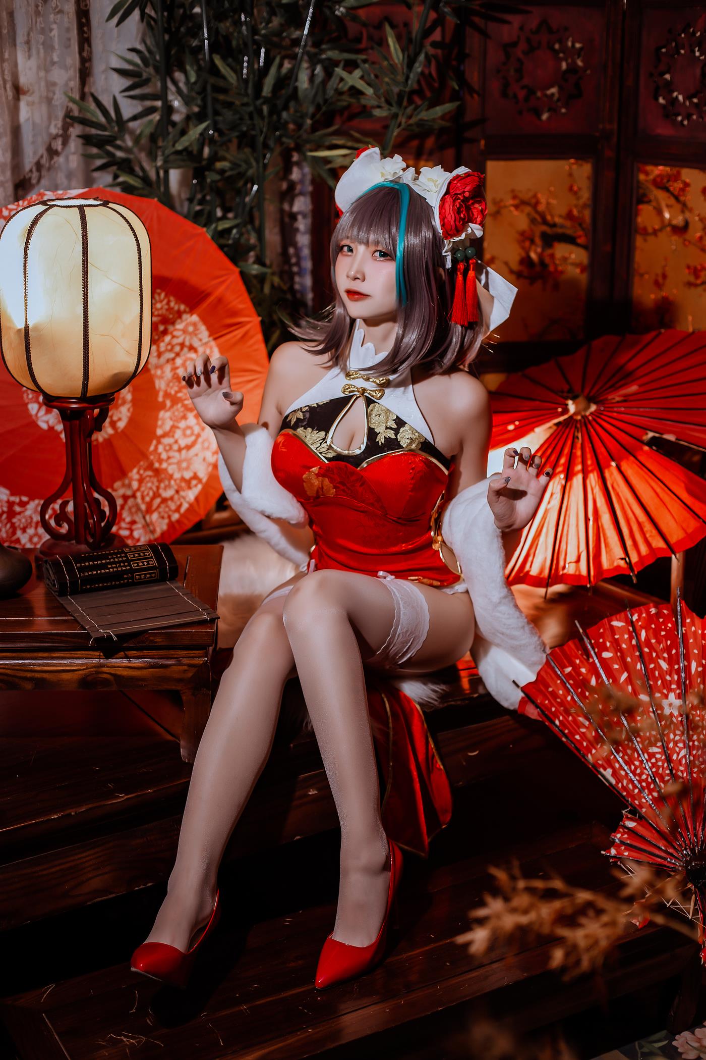 图片[26]-二佐Nisa – 碧蓝 柴郡旗袍[29P] – 速更版-美库