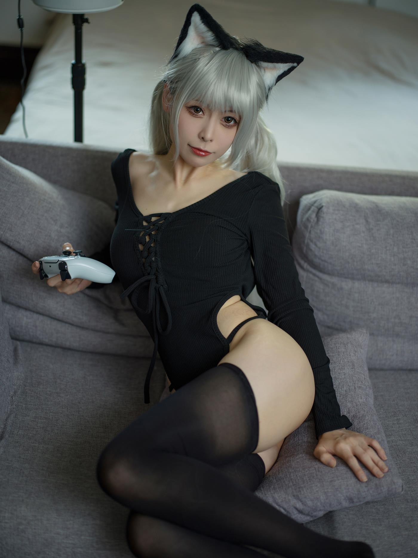 图片[11]-樱岛嗷一 – 黑猫针织衫连体衣[57P] – 速更版-美库