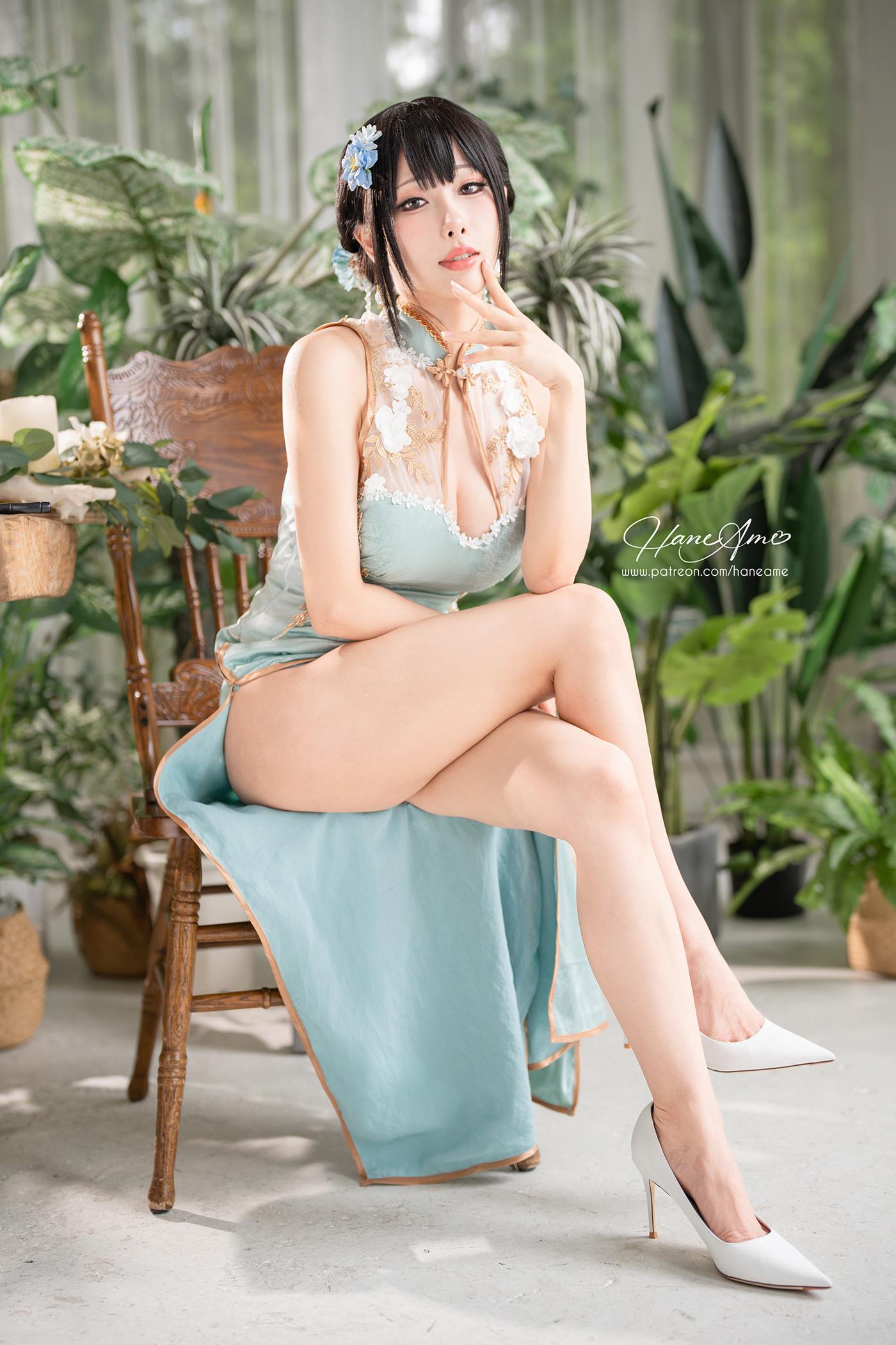 图片[20]-Hane Ame 雨波写真  – 綠韻旗袍[28P] – 速更版-美库