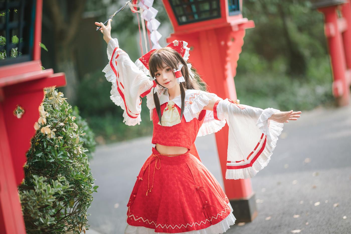 图片[10]-花柒Hana  – 森森仙短款灵梦[15P] – 速更版-美库