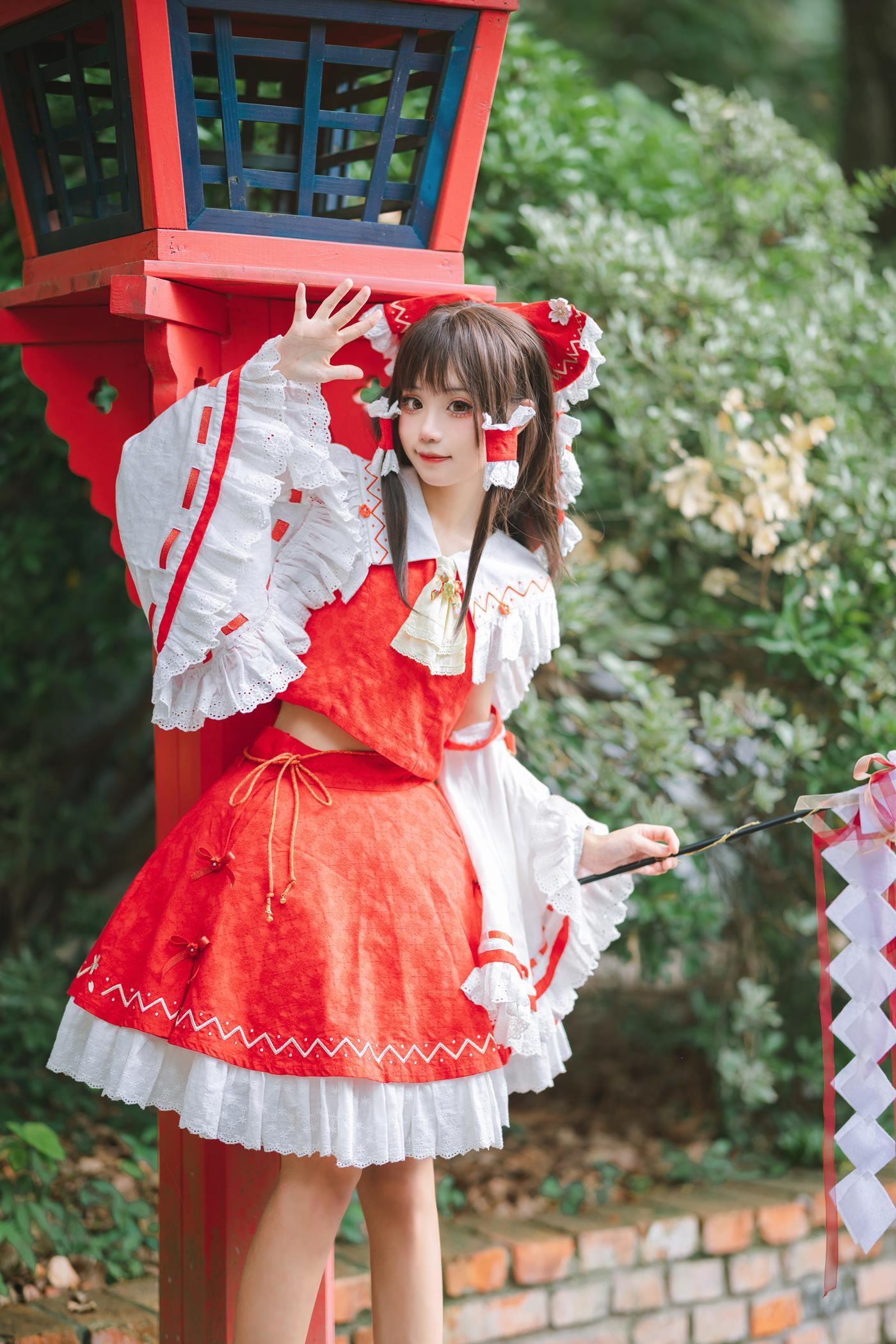 图片[11]-花柒Hana  – 森森仙短款灵梦[15P] – 速更版-美库