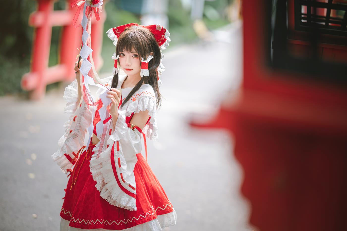 图片[12]-花柒Hana  – 森森仙短款灵梦[15P] – 速更版-美库