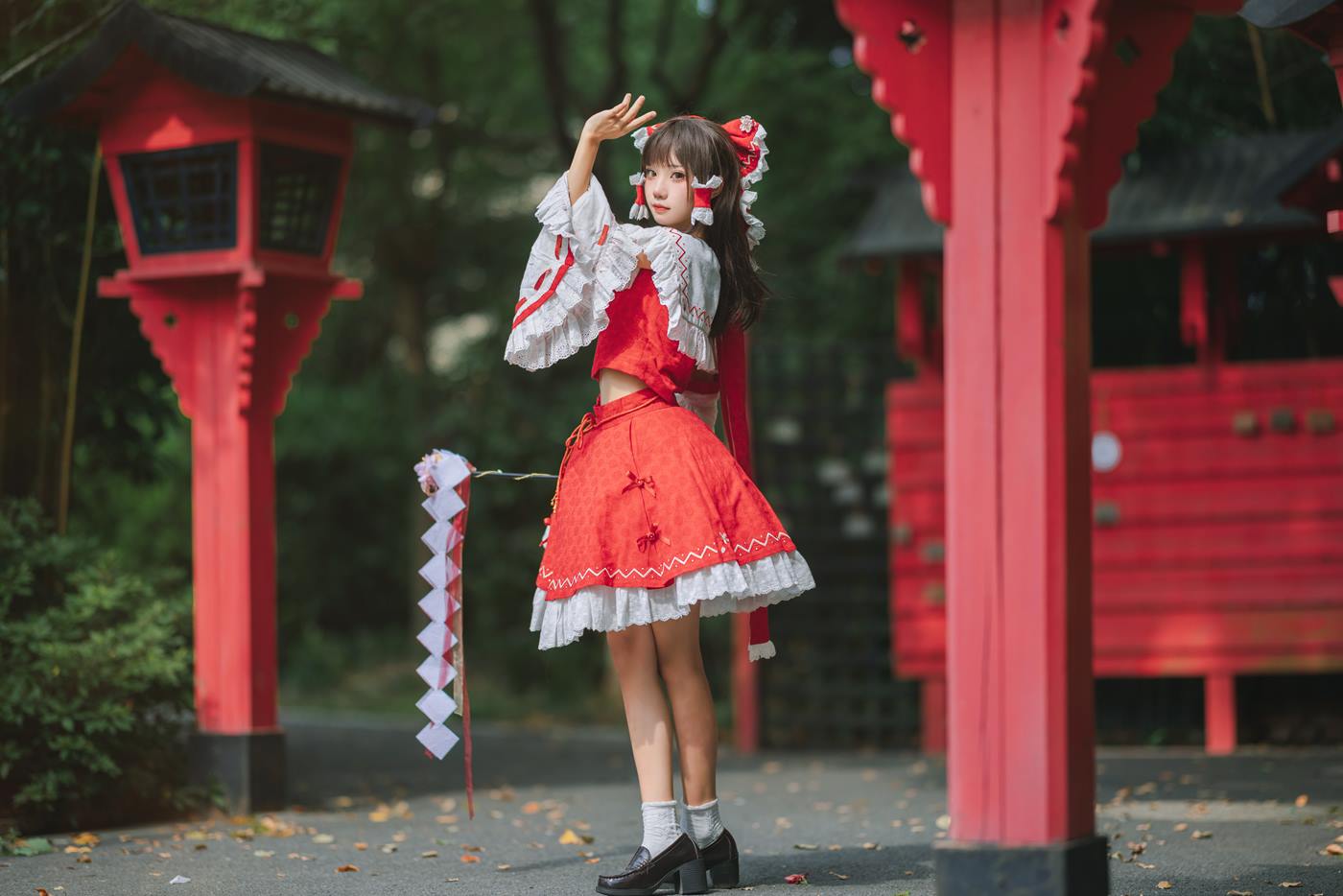 图片[13]-花柒Hana  – 森森仙短款灵梦[15P] – 速更版-美库