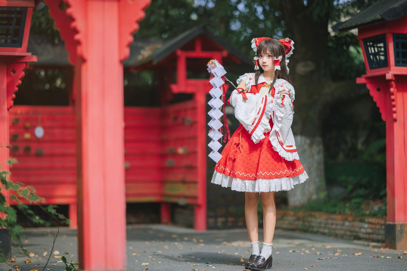 图片[14]-花柒Hana  – 森森仙短款灵梦[15P] – 速更版-美库