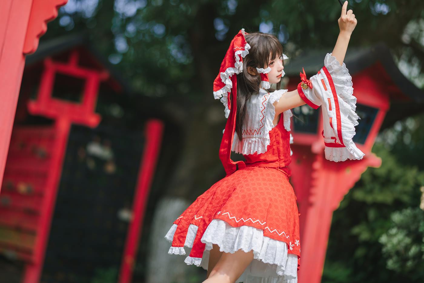 图片[15]-花柒Hana  – 森森仙短款灵梦[15P] – 速更版-美库