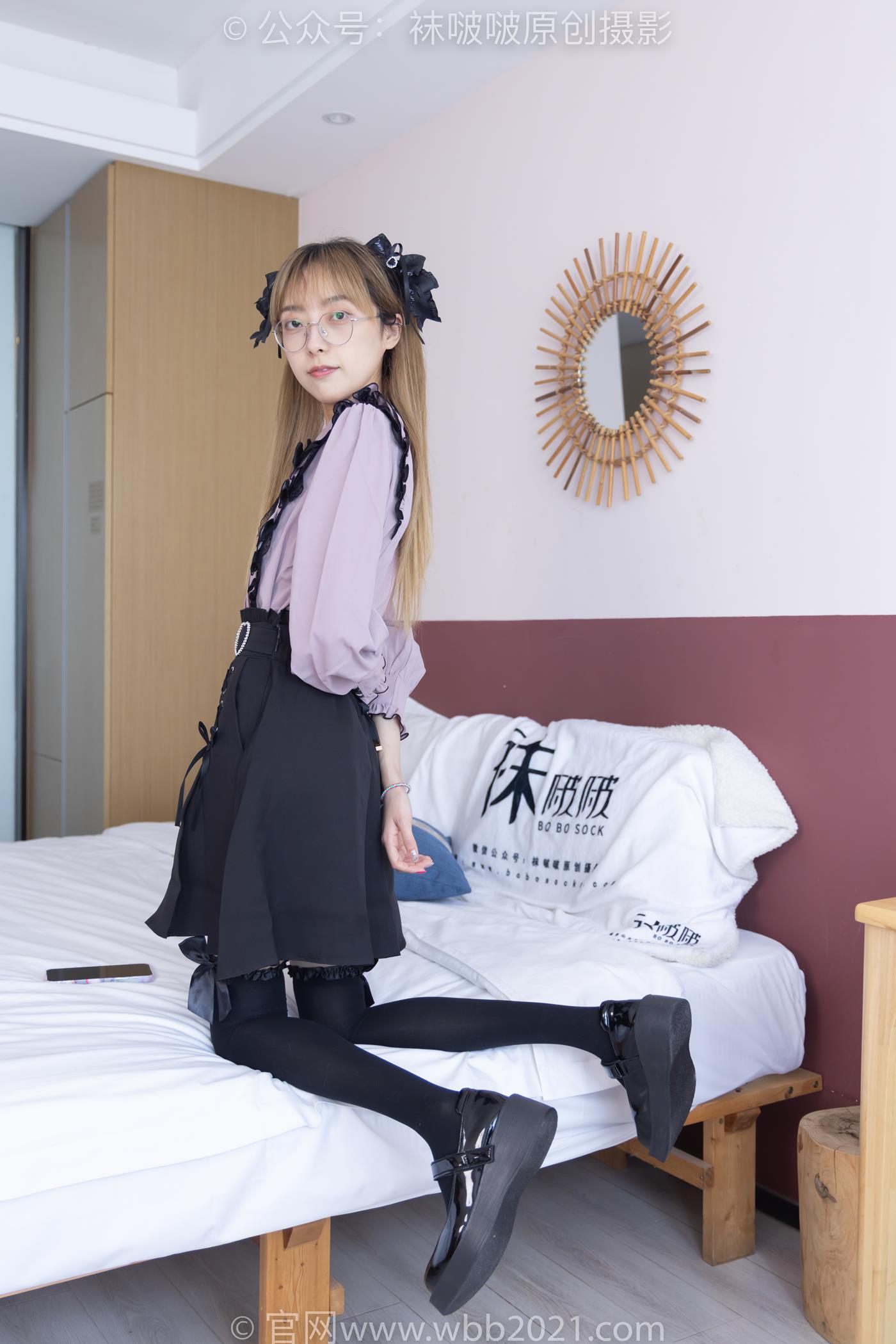图片[16]-[BoBoSocks袜啵啵]NO.247 稚予-皮鞋、黑丝大腿袜、地雷系女友[160P] – 速更版-美库