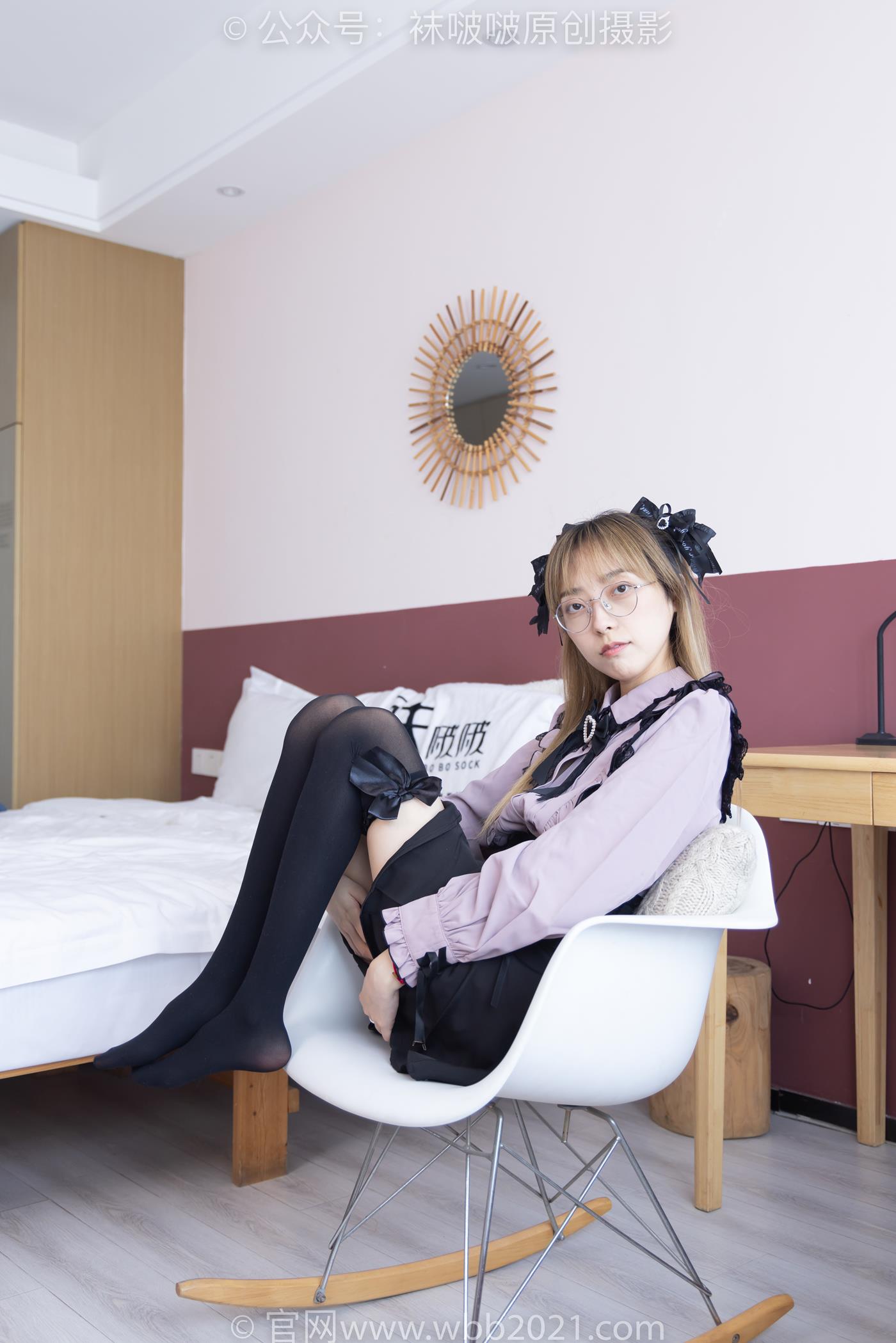 图片[110]-[BoBoSocks袜啵啵]NO.247 稚予-皮鞋、黑丝大腿袜、地雷系女友[160P] – 速更版-美库