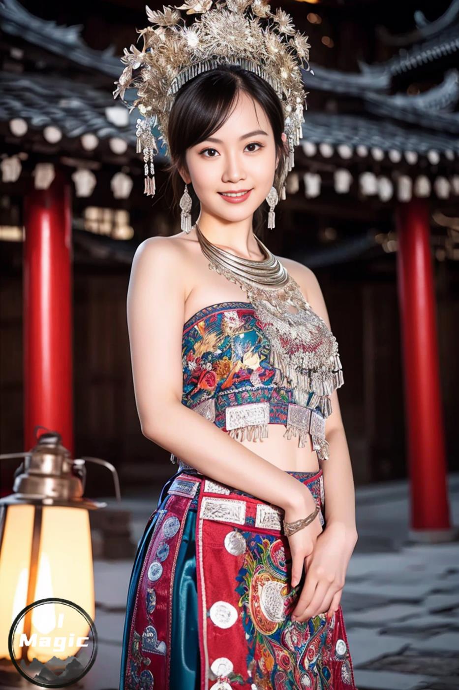 图片[10]-[AI绘画] 036 民族装的漂亮魔法秀[65P] – 速更版-美库